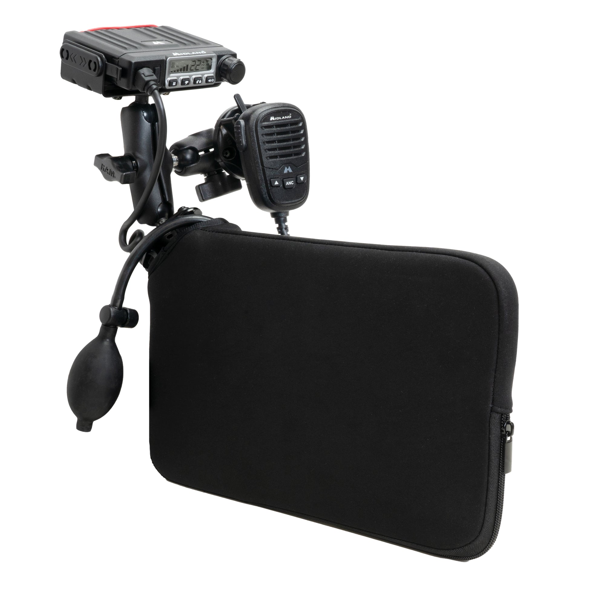 RAM® Tough-Wedge™ Temporary Radio + Mic Vehicle Mount Bundle (RAM-B-407-MC-KIT1)