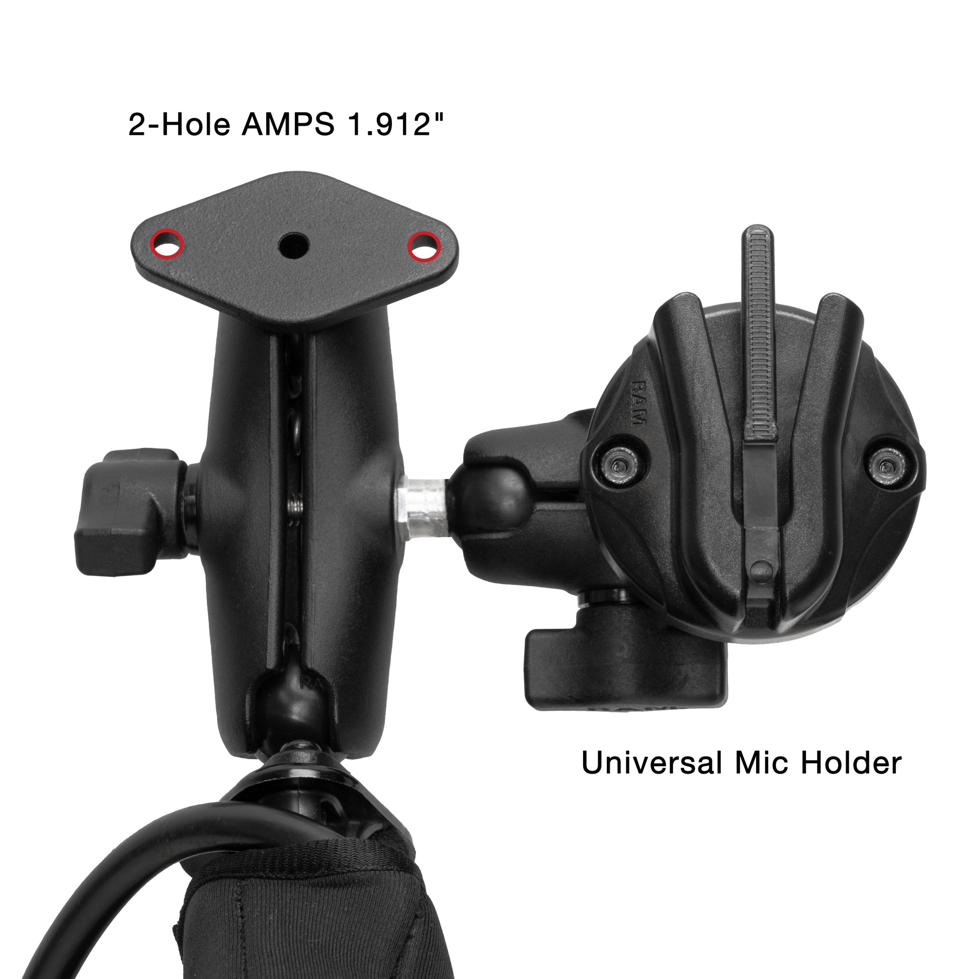 RAM® Tough-Wedge™ Temporary Radio + Mic Vehicle Mount Bundle (RAM-B-407-MC-KIT1)