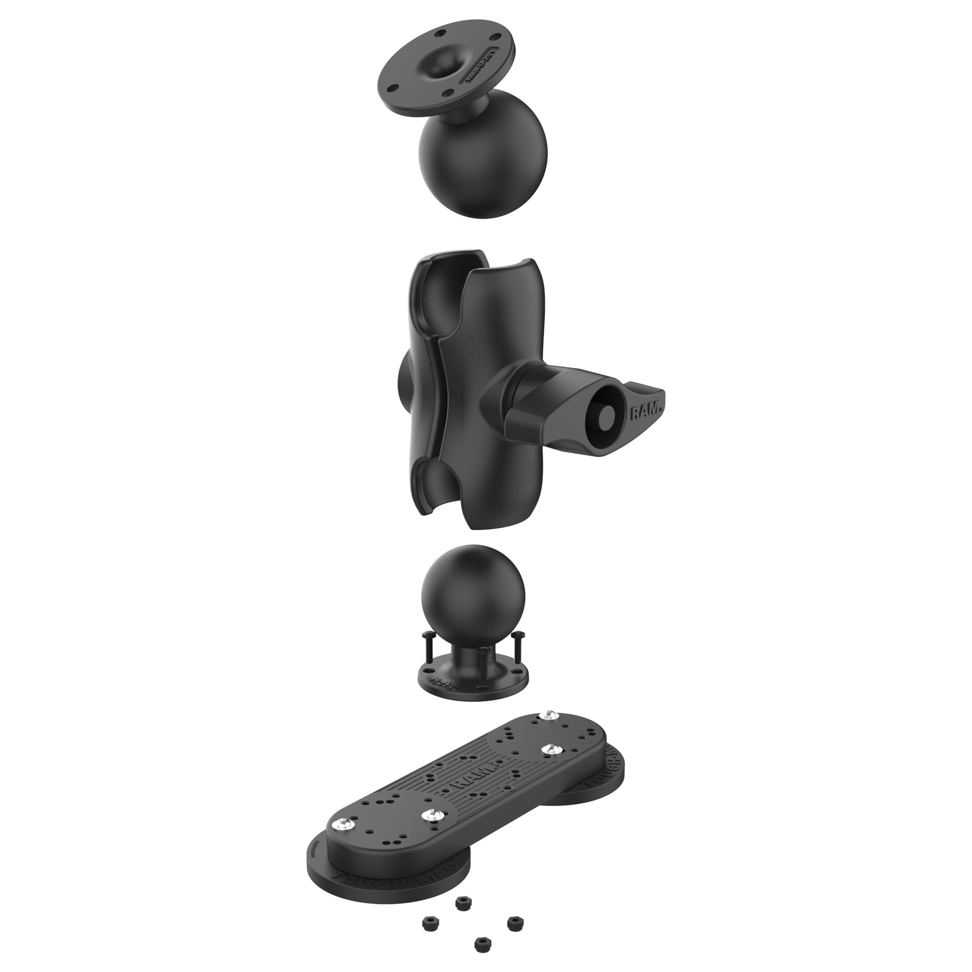 RAM® Tough-Mag™ Double Magnetic Heavy Duty Mount - D Size Short (RAM-D-102-C-333-MAG88U)