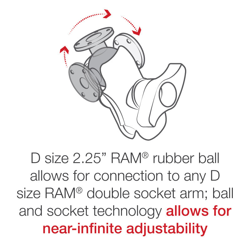 RAM® Round Plate with Ball - D Size (RAM-D-254-WD1U)
