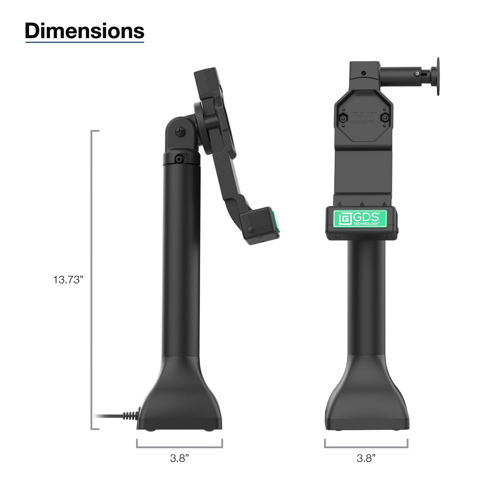 GDS® Uni-Conn™ 14" Pedestal Dock with USB-C (RAM-GDS-DOCK-D11-14-U4C)