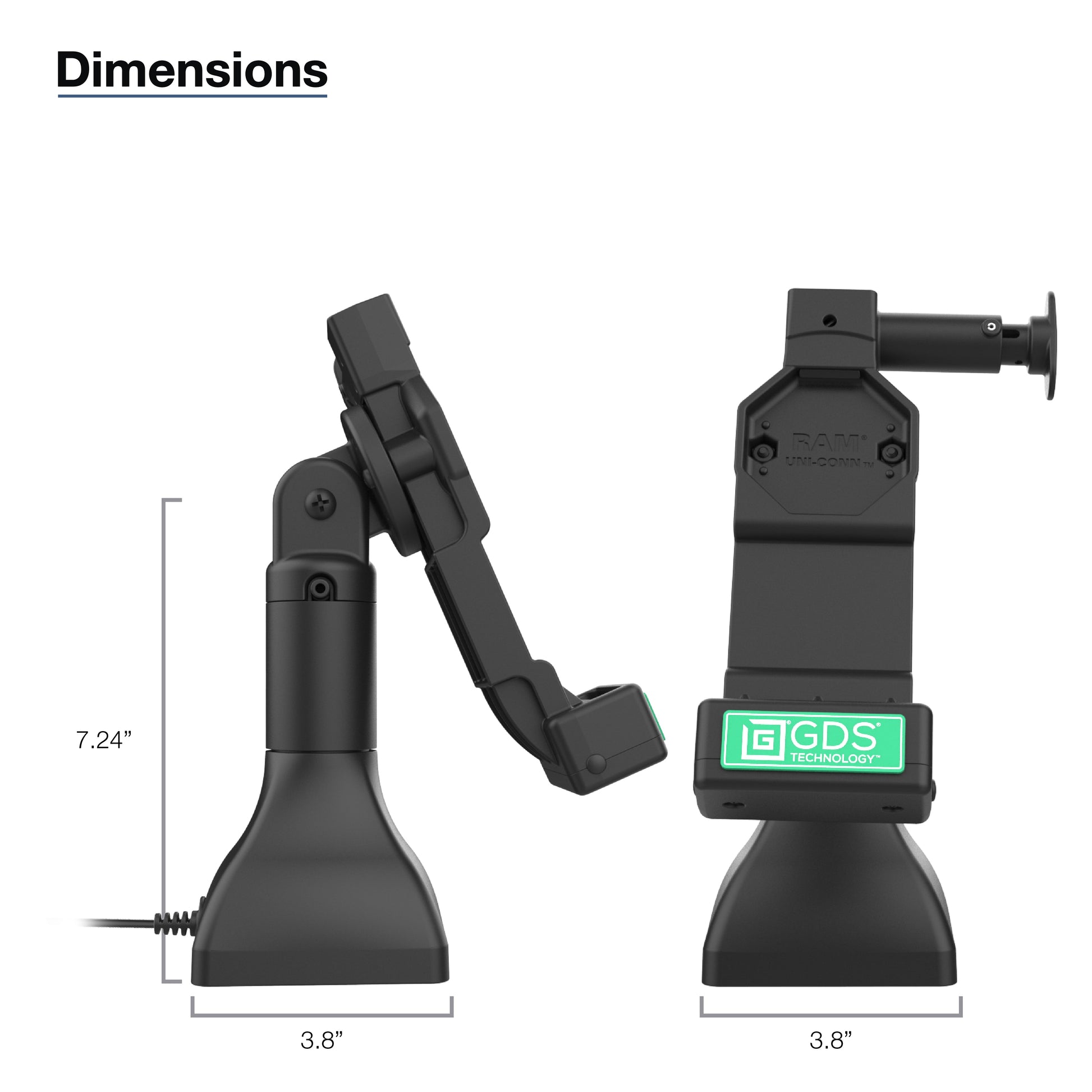 GDS® Uni-Conn™ 7" Pedestal Dock with USB-C (RAM-GDS-DOCK-D11-7-U4C)