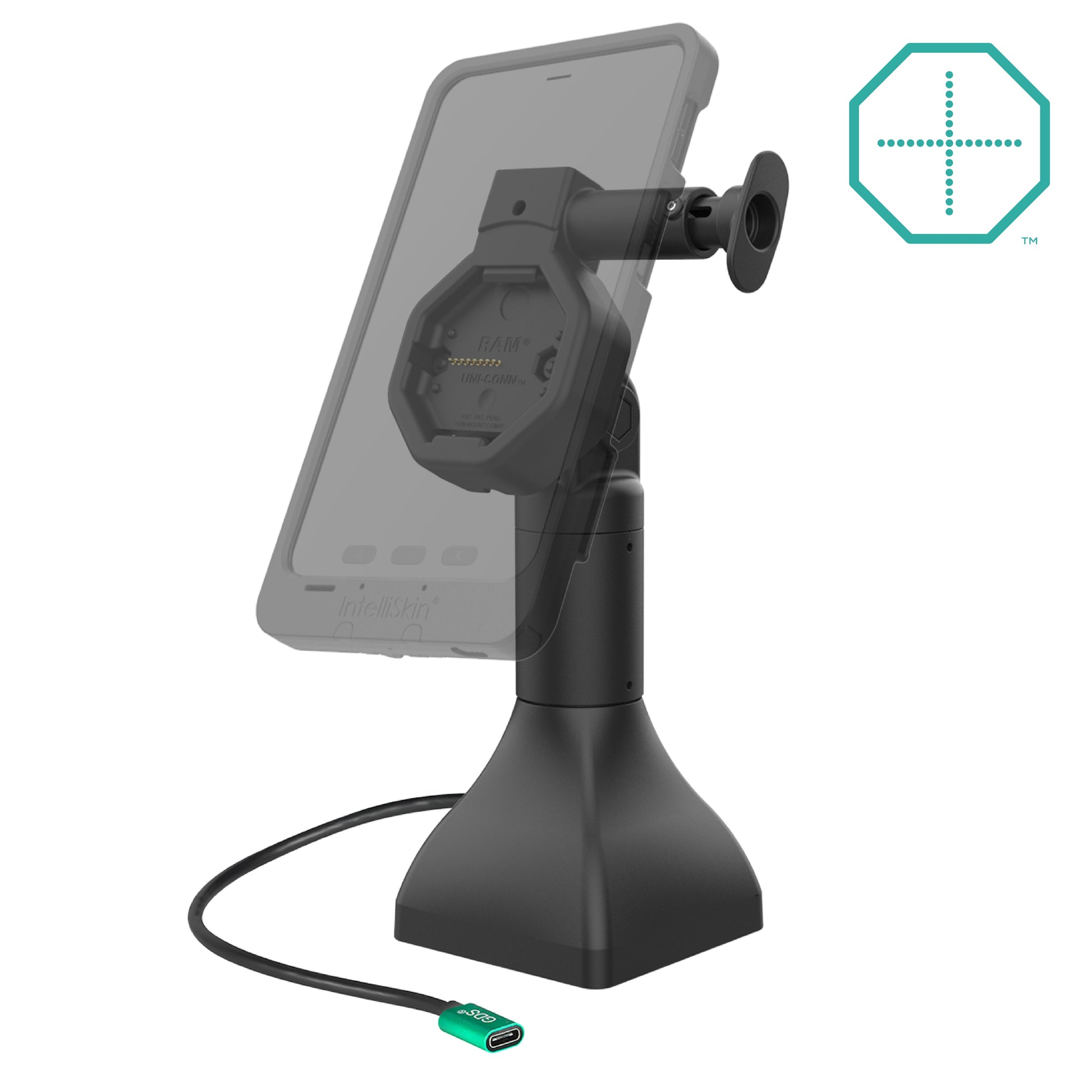 GDS® Uni-Conn™ Powered 7" Pedestal Dock with USB-C (RAM-GDS-DOCK-D11-7-U5C)