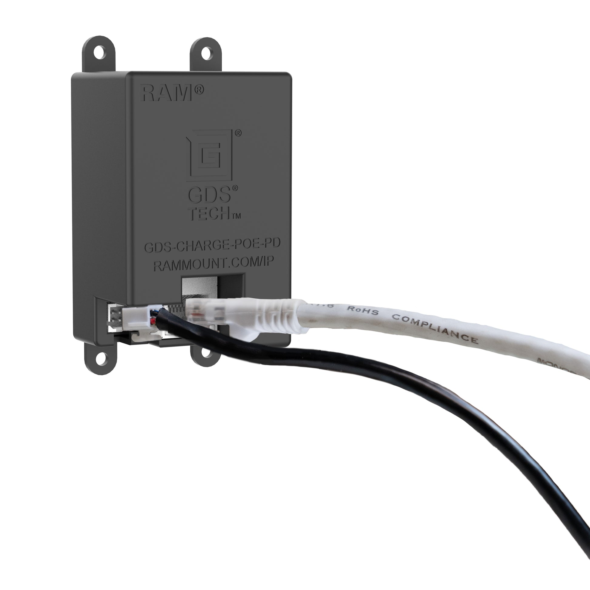 GDS® Uni-Conn™ Tilt & Swivel Dock with PoE + Data - Gray (RAM-GDS-DOCK-D14-U1E-2A-GRY)