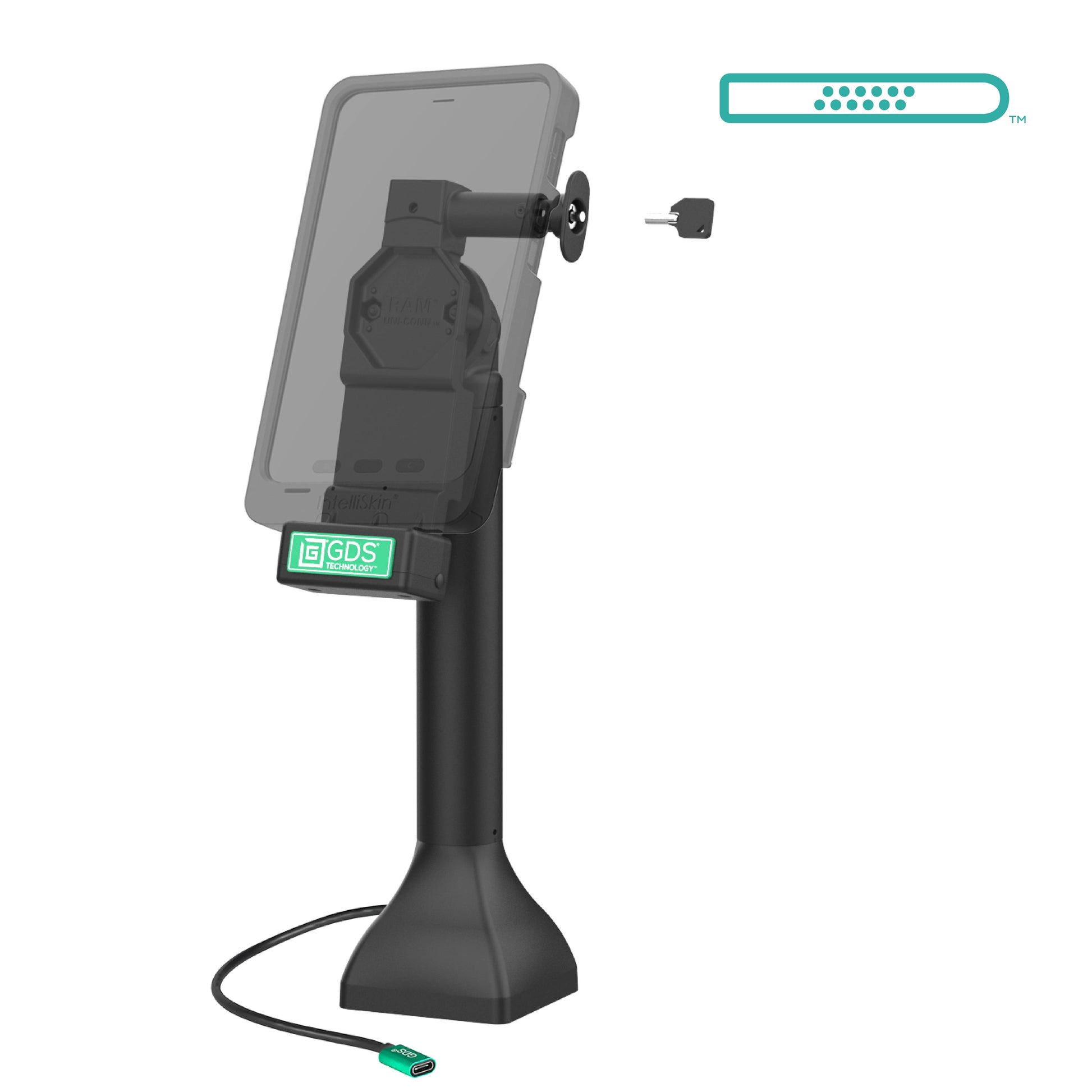 GDS® Uni-Conn™ 14" Locking Pedestal Dock with USB-C (RAM-GDS-DOCKL-D11-14-U4C)