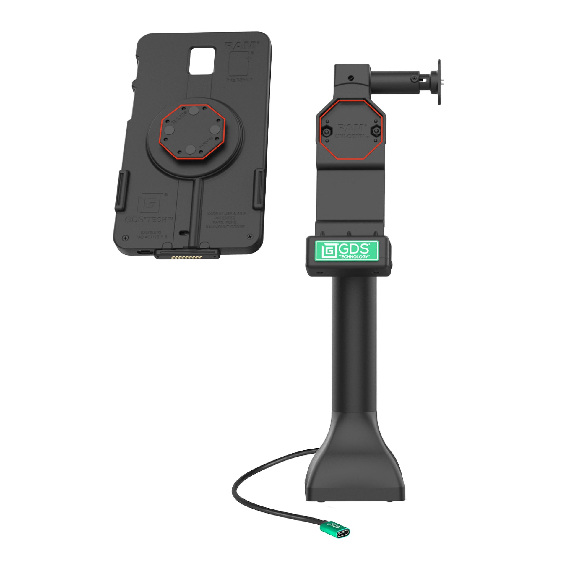 GDS® Uni-Conn™ 14" Locking Pedestal Dock with USB-C (RAM-GDS-DOCKL-D11-14-U4C)