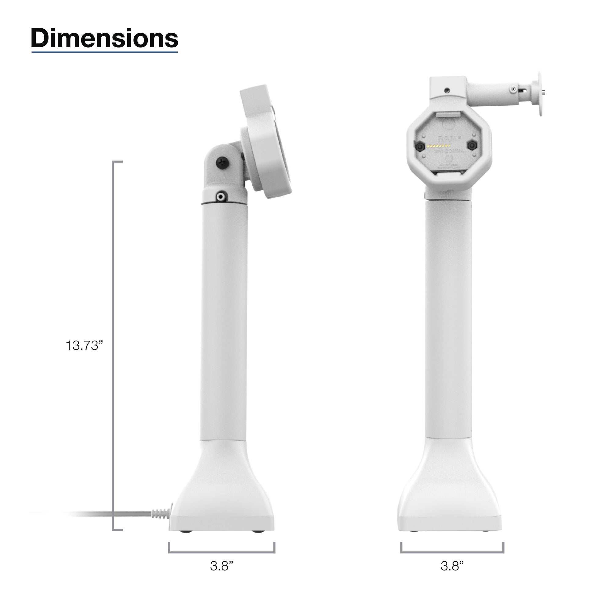 GDS® Uni-Conn™ Powered 14" Locking Pedestal Dock with USB-C - Gray (RAM-GDS-DOCKL-D11-14-U5C-GRY)