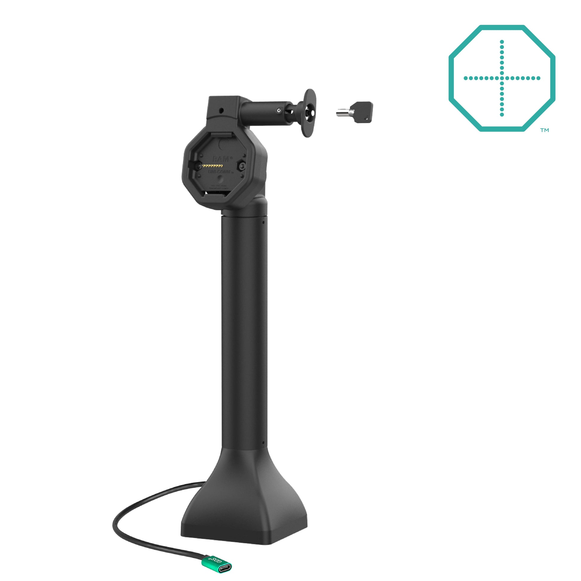 GDS® Uni-Conn™ Powered 14" Locking Pedestal Dock with USB-C (RAM-GDS-DOCKL-D11-14-U5C)