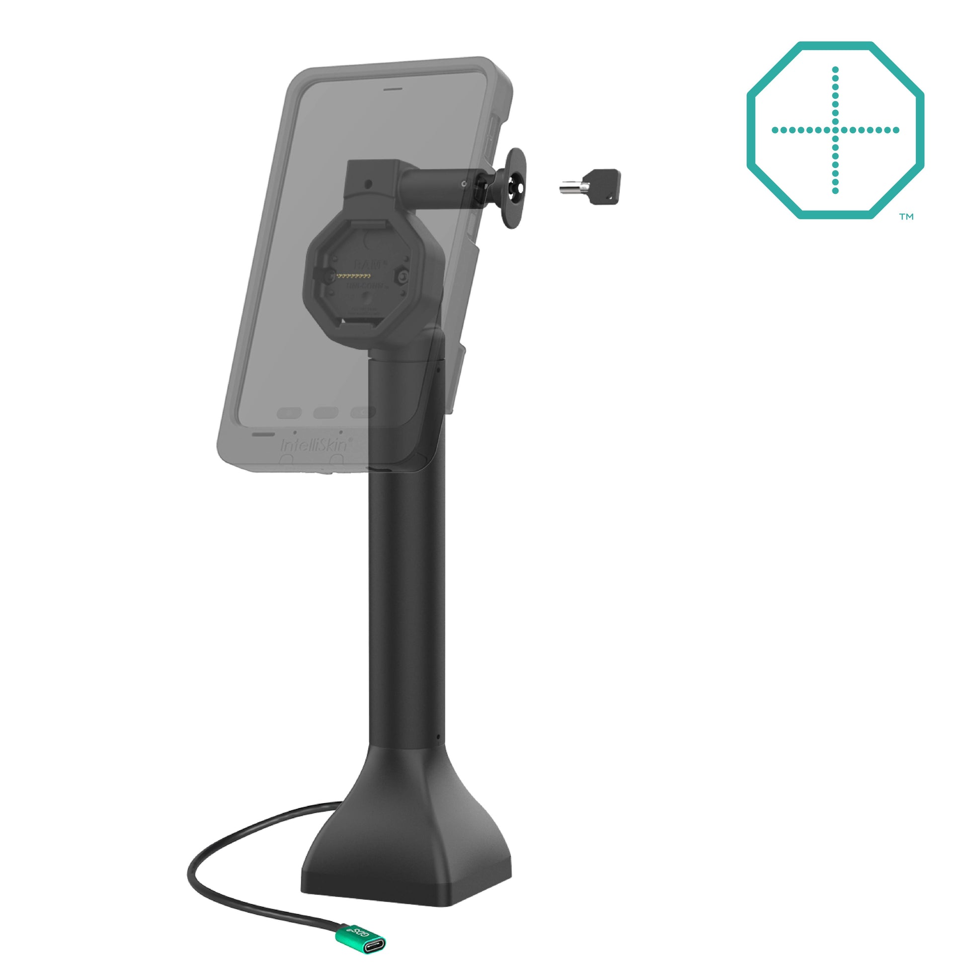 GDS® Uni-Conn™ Powered 14" Locking Pedestal Dock with USB-C (RAM-GDS-DOCKL-D11-14-U5C)