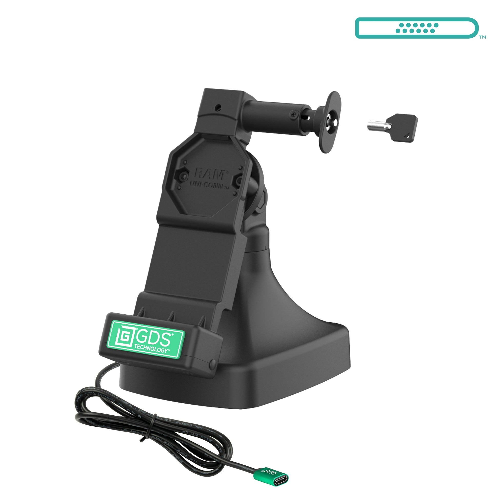GDS® Uni-Conn™ Locking Tilt & Swivel Dock with USB-C (RAM-GDS-DOCKL-D14-U4C)