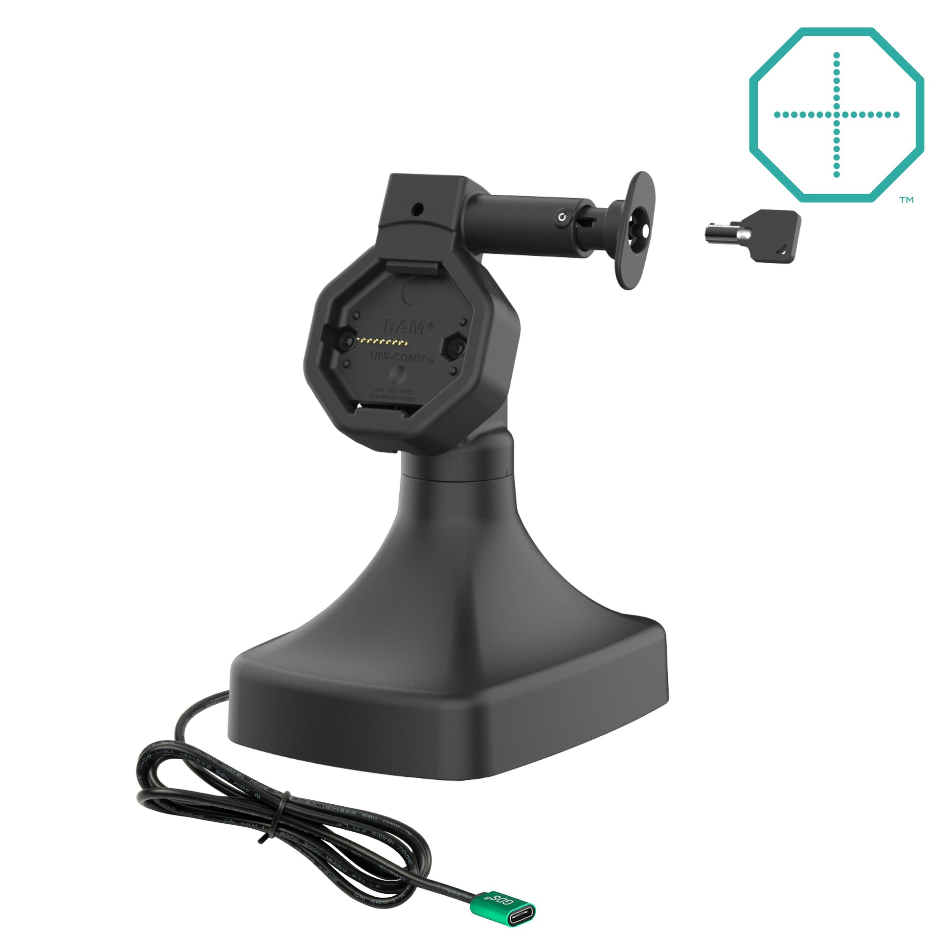 GDS® Uni-Conn™ Powered Locking Tilt & Swivel Dock with USB-C (RAM-GDS-DOCKL-D14-U5C)