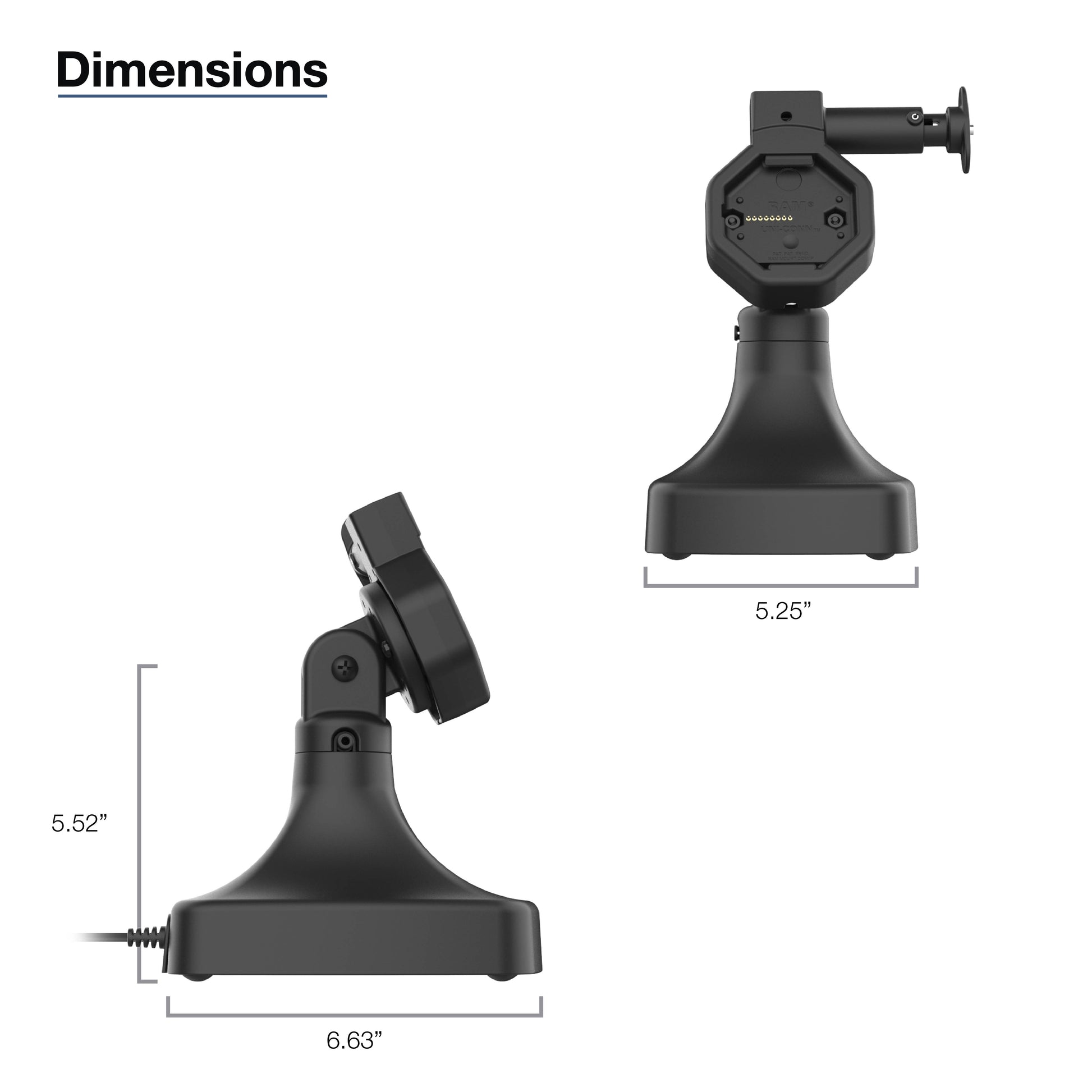 GDS® Uni-Conn™ Powered Locking Tilt & Swivel Dock with USB-C (RAM-GDS-DOCKL-D14-U5C)