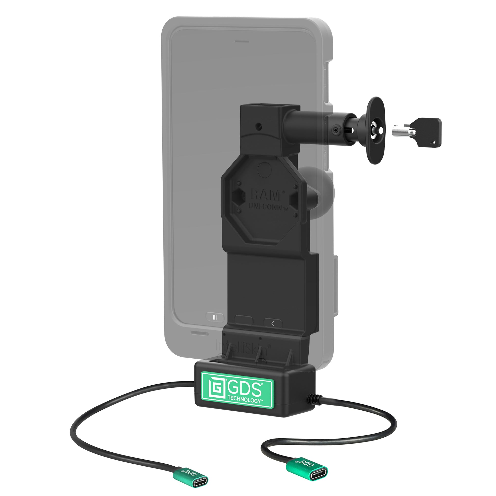 GDS® Uni-Conn™ Locking Dock + Single USB-C with Release Button (RAM-GDS-DOCKL-U4CP-CU)
