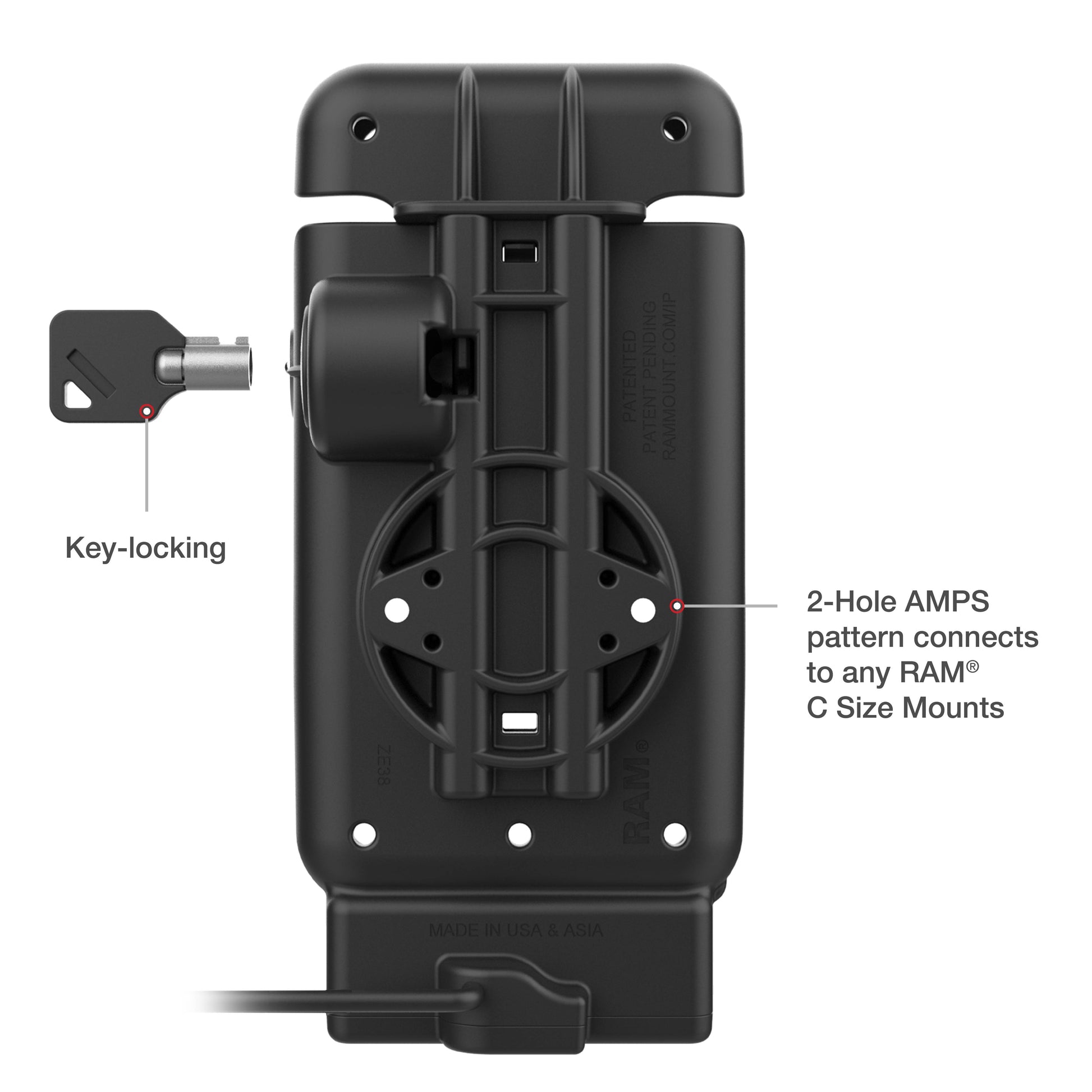 GDS® Powered Locking Vehicle Dock for Honeywell CT37 with IntelliSkin® (RAM-GDS-DOCKL-V15-CU)