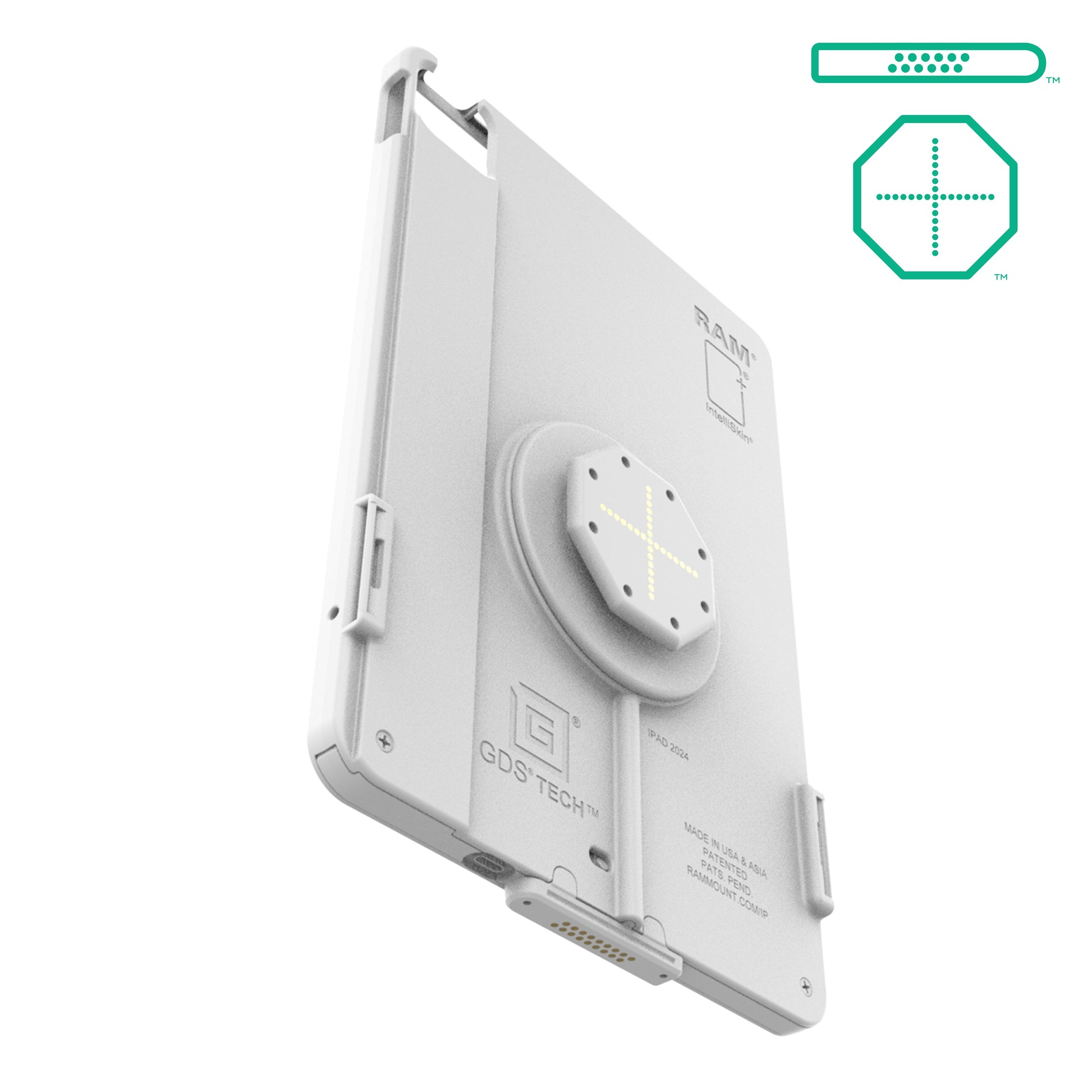 IntelliSkin® Thin-Case™ iPad Air 11 M2, M3, M4 D Shape & Rear Pads Gray (RAM-GDS-SKIN-AP45-M2-TCDB-GRY)