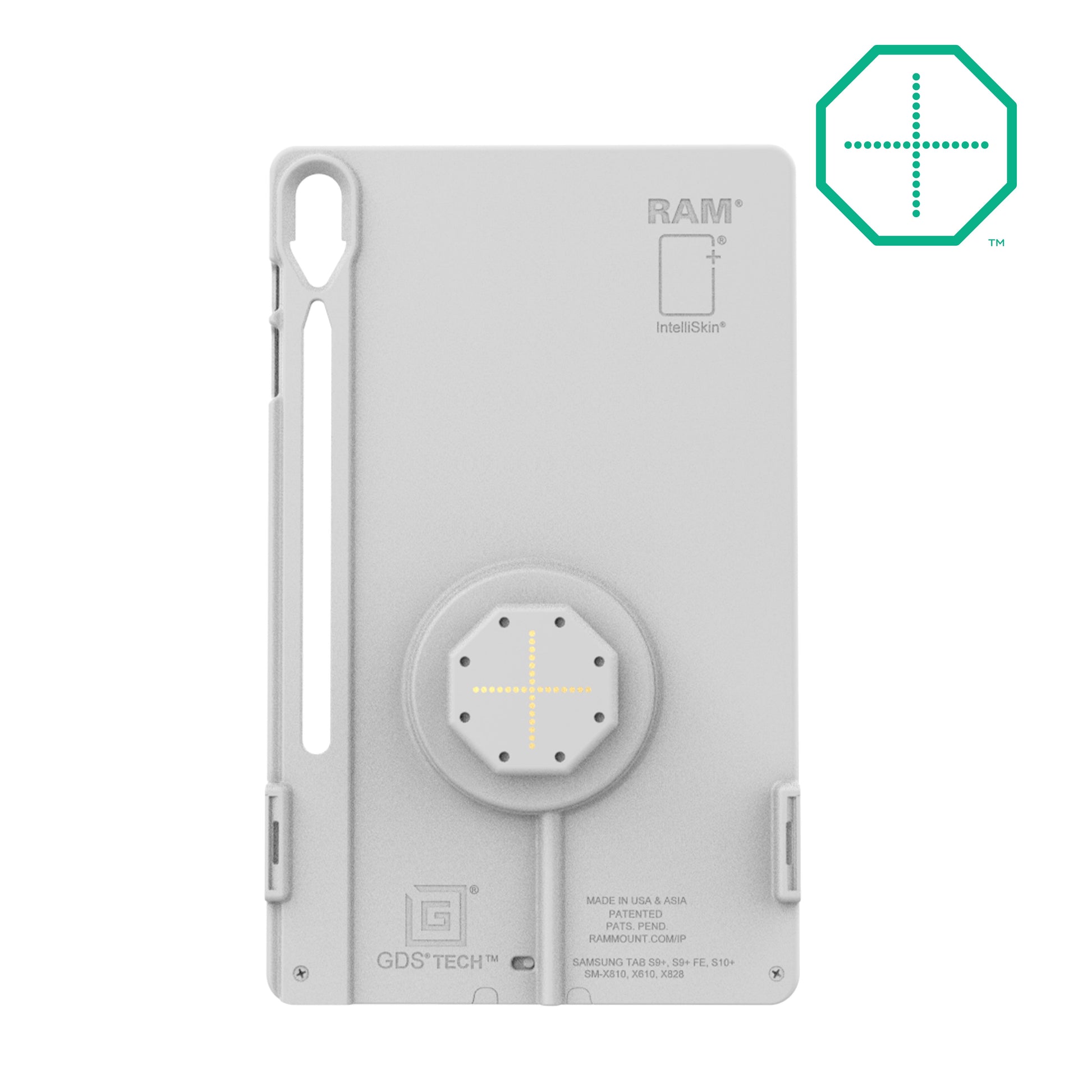 IntelliSkin® Thin-Case™ for Tab S10+, S9+ & S9 FE+ (Rear Pads) - Gray (RAM-GDS-SKIN-SAM96-TCB-GRY)