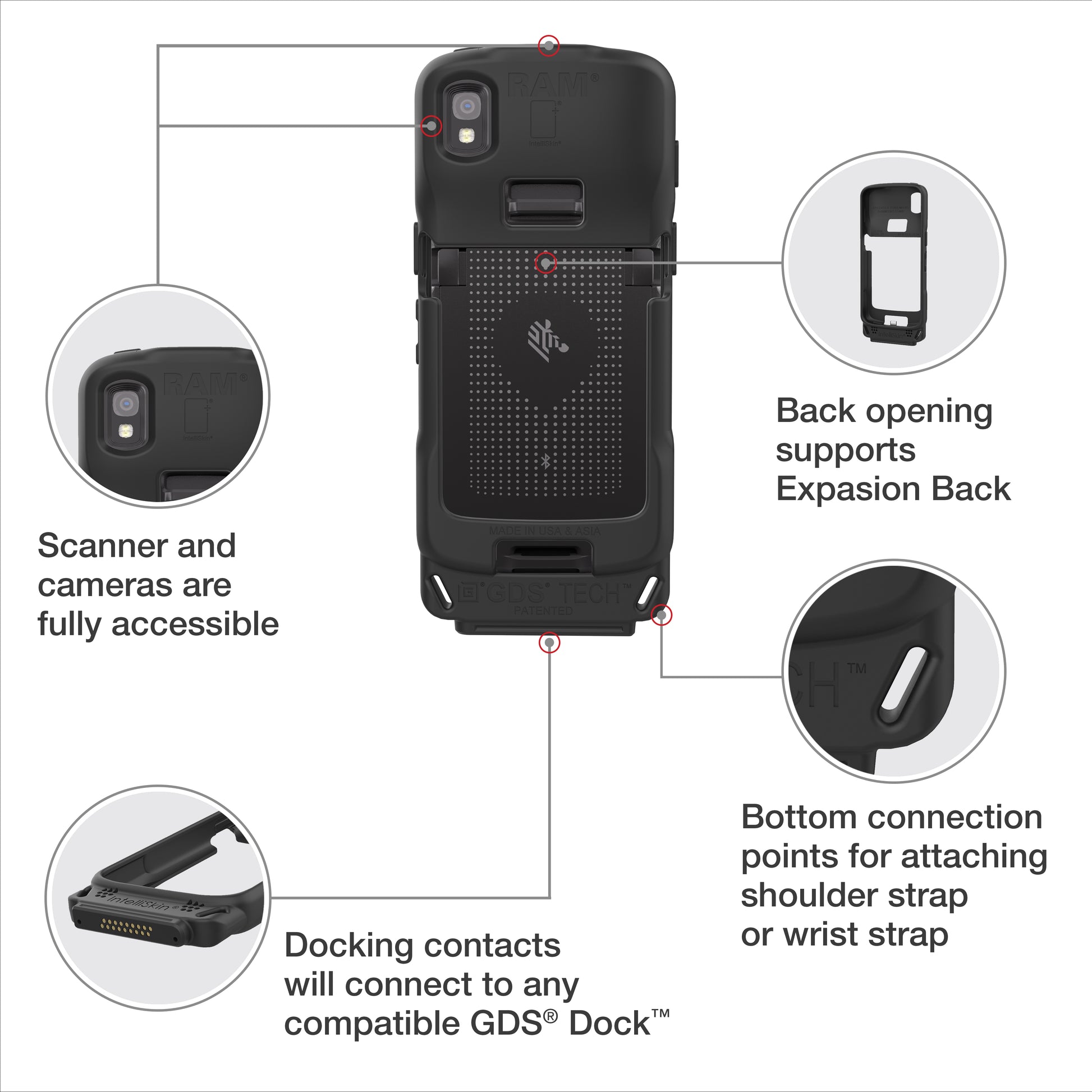 IntelliSkin® for Zebra TC22/27 (RAM-GDS-SKIN-ZE24)