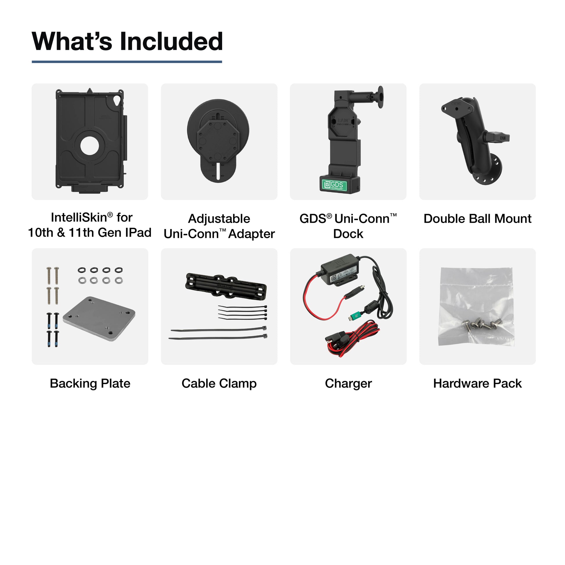 GDS® Uni-Conn™ Vehicle Bundle for Apple iPad 10th & 11th Gen (RAM-GDS-U4-AP40-KIT1)