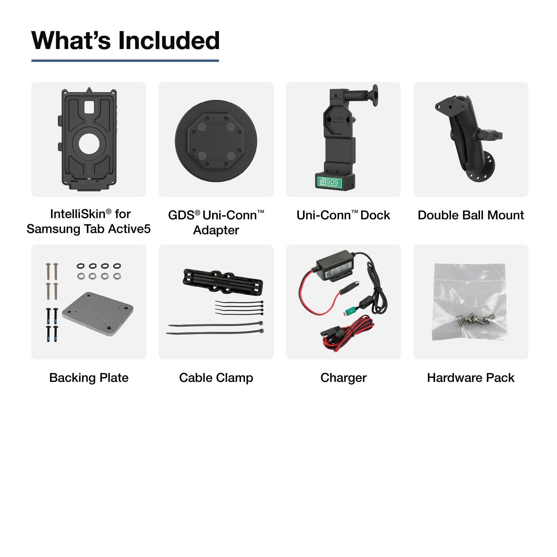 GDS® Uni-Conn™ Vehicle Bundle for Samsung Tab Active5 (RAM-GDS-U4-SAM90-KIT1)