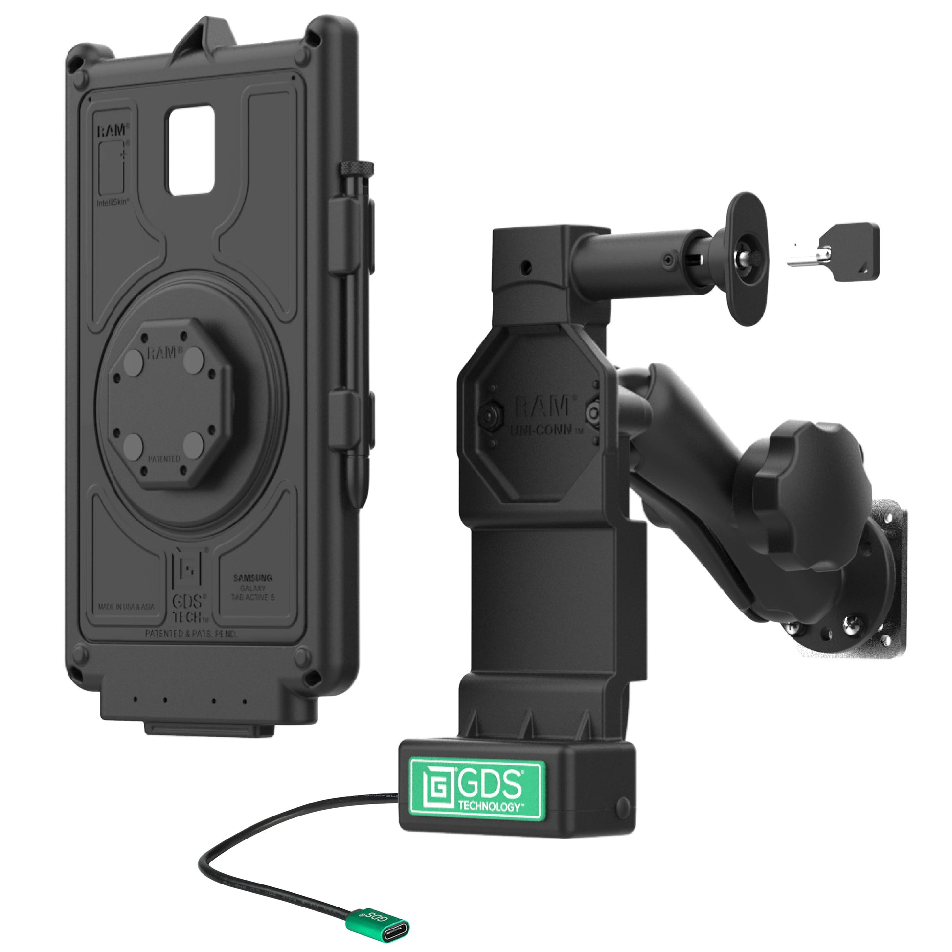 GDS® Uni-Conn™ Locking Vehicle Bundle for Samsung Tab Active5 (RAM-GDS-U4-SAM90-KIT2)