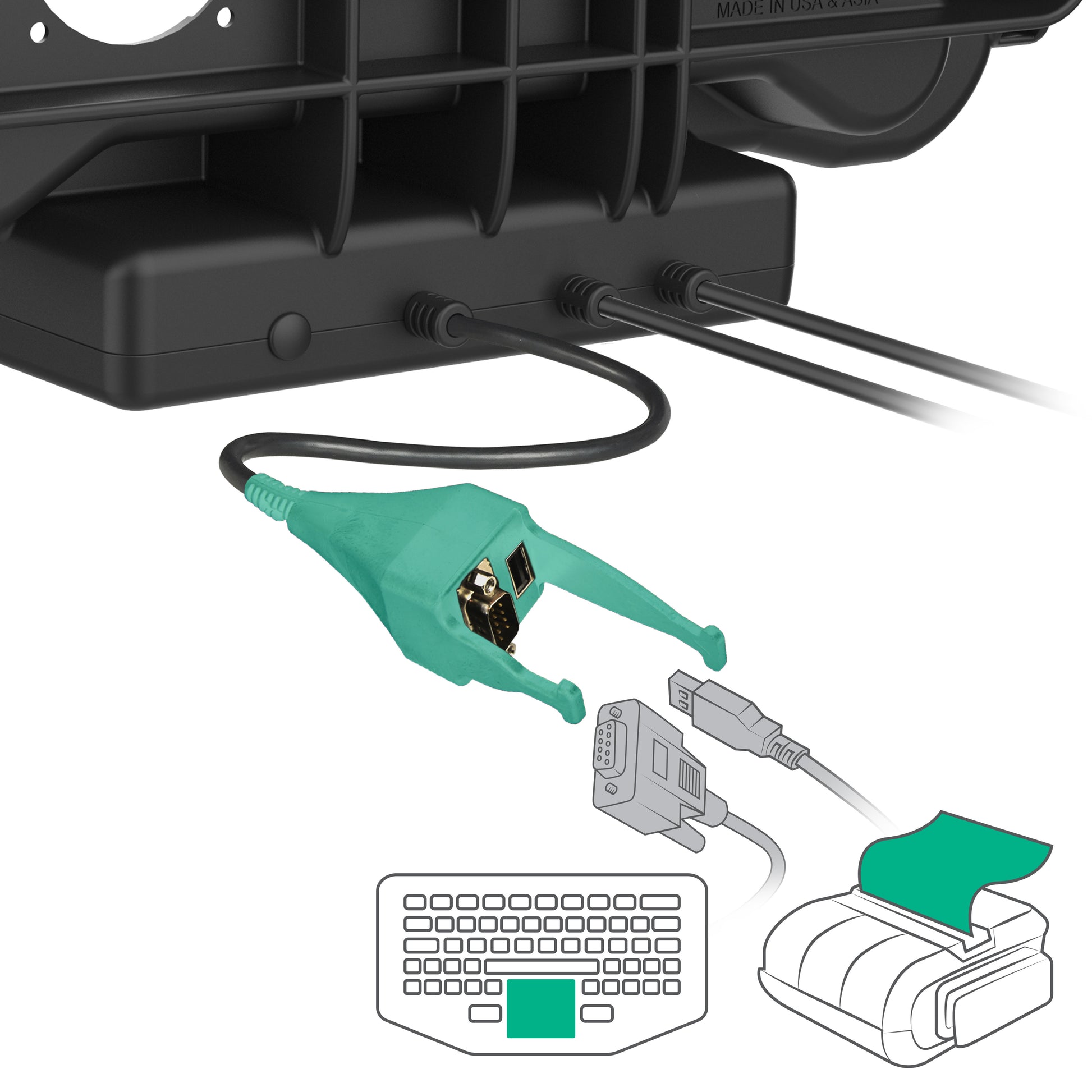 RAM® Locking Power + Data & DB9 Dock for Honeywell ScanPal EDA10A (RAM-HOL-HON11PD2-DB9KLU)