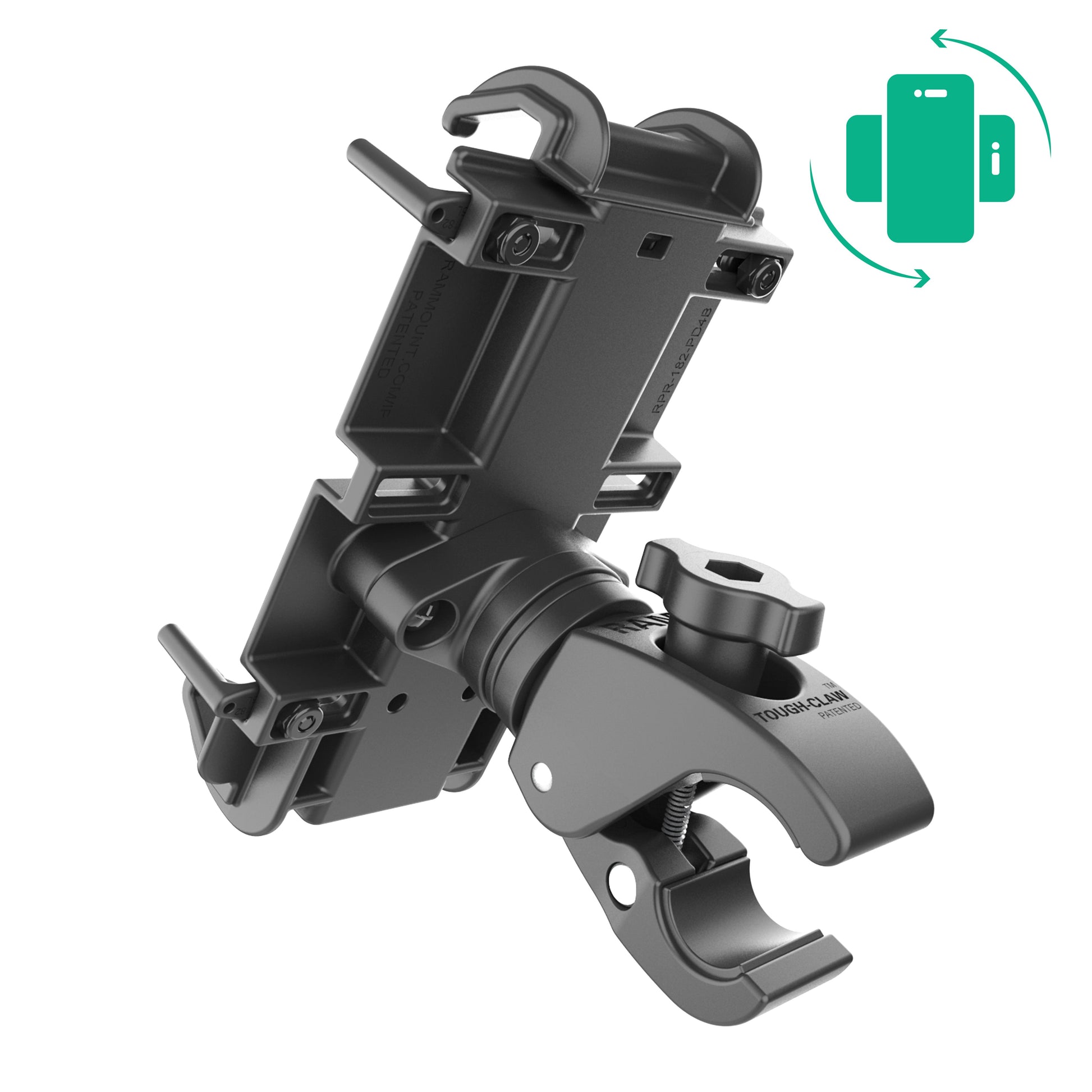 RAM® Quick-Grip™ XL Phone Mount with Rotating Low-Profile Tough-Claw™ (RAM-HOL-PD4-400-1RU)