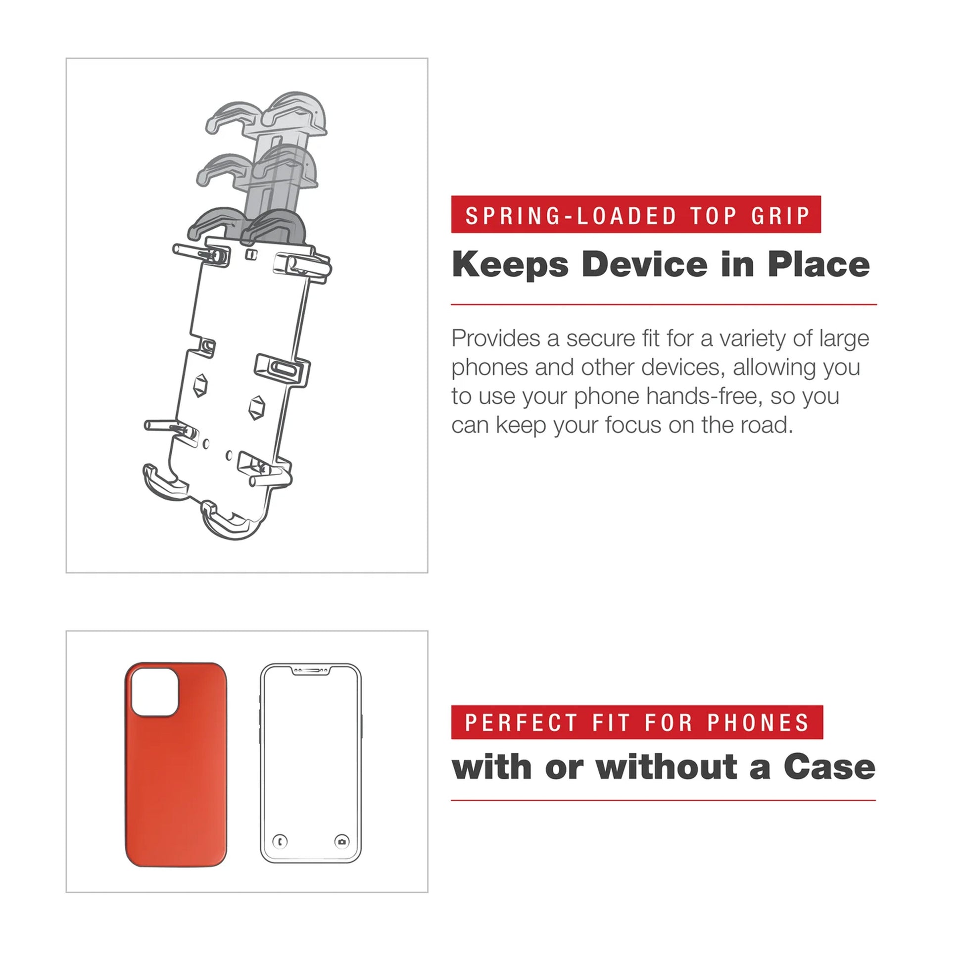 RAM® Quick-Grip™ XL Phone Mount with Rotating Low-Profile Tough-Claw™ (RAM-HOL-PD4-400-1RU)