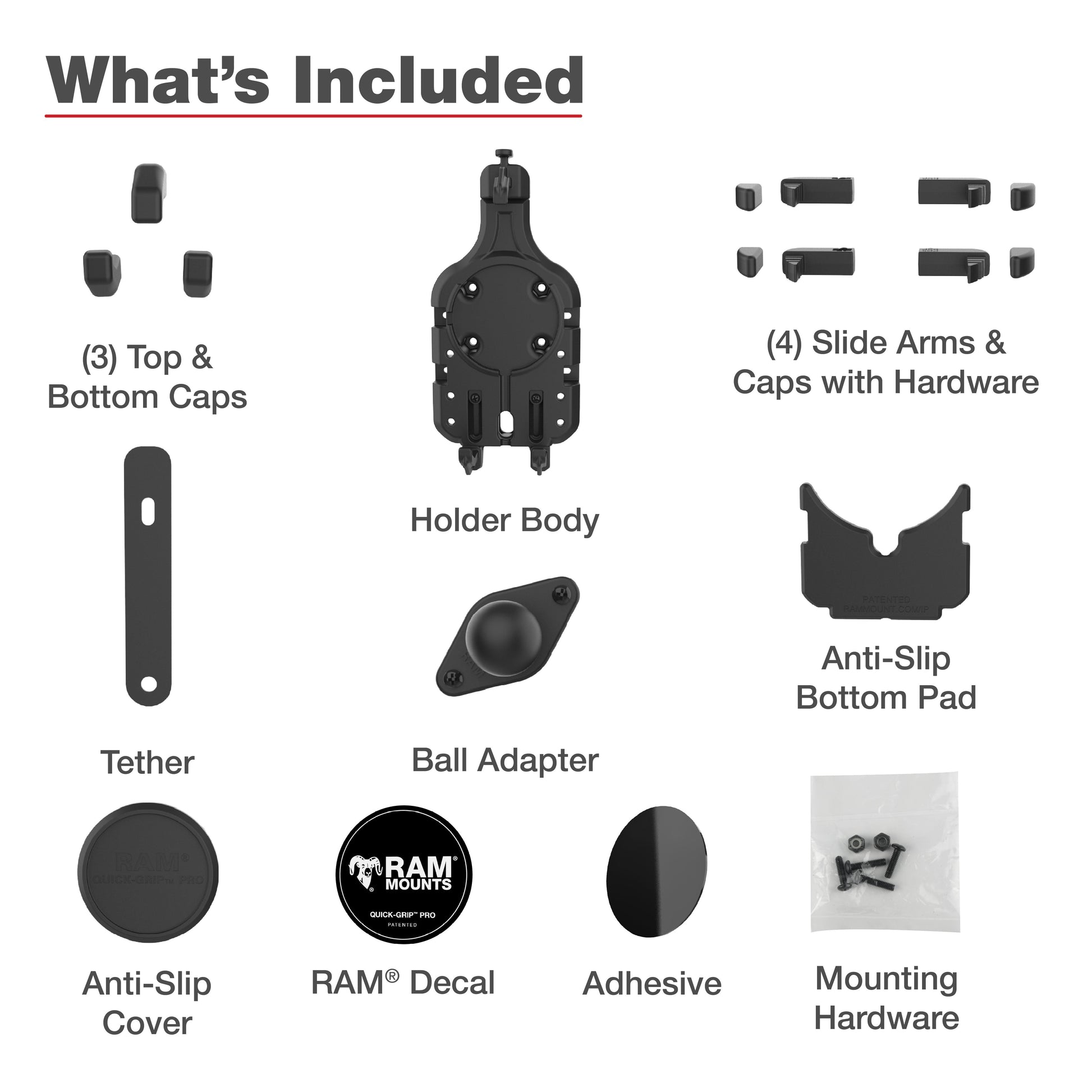 RAM® Quick-Grip™ Pro Phone Holder with Ball (RAM-HOL-PD5BU)