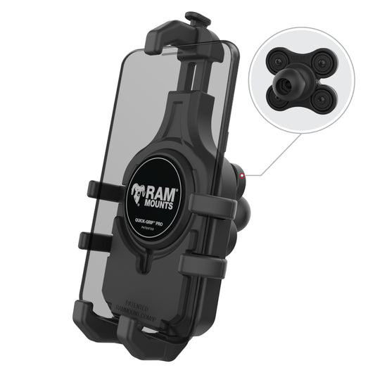 RAM® Quick-Grip™ Pro Phone Holder with Ball & Vibration Damper (RAM-HOL-PD5BVU)