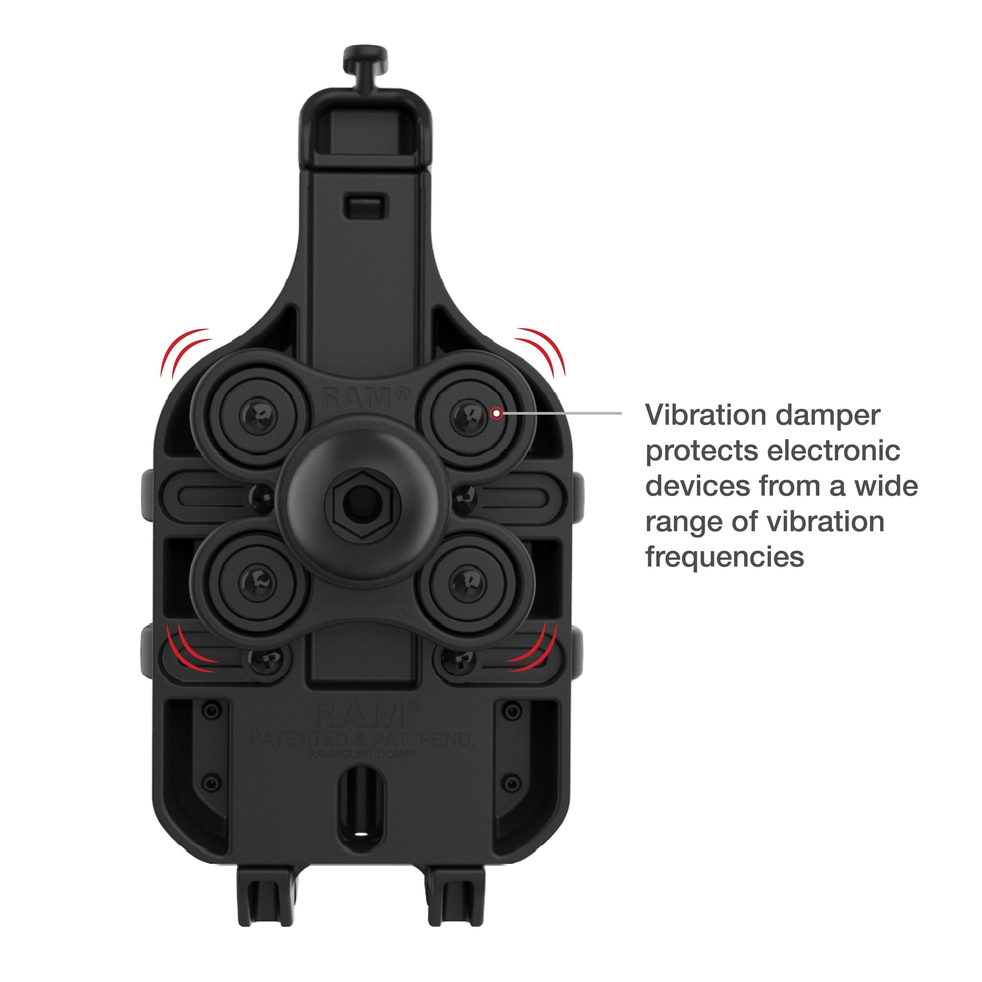 RAM® Quick-Grip™ Pro Phone Holder with Ball & Vibration Damper (RAM-HOL-PD5BVU)