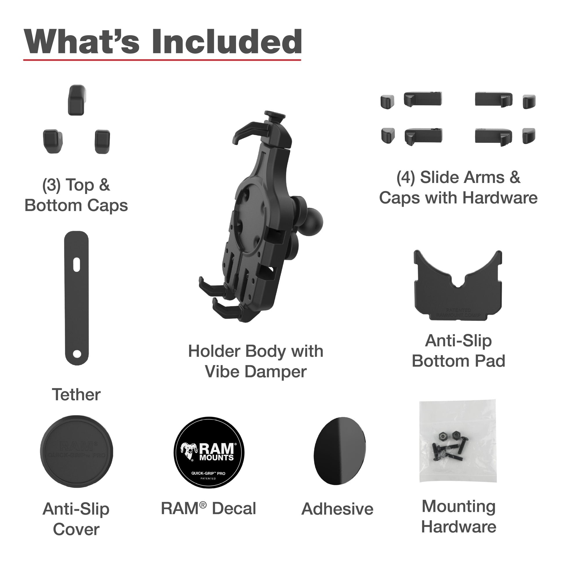 RAM® Quick-Grip™ Pro Phone Holder with Ball & Vibration Damper (RAM-HOL-PD5BVU)