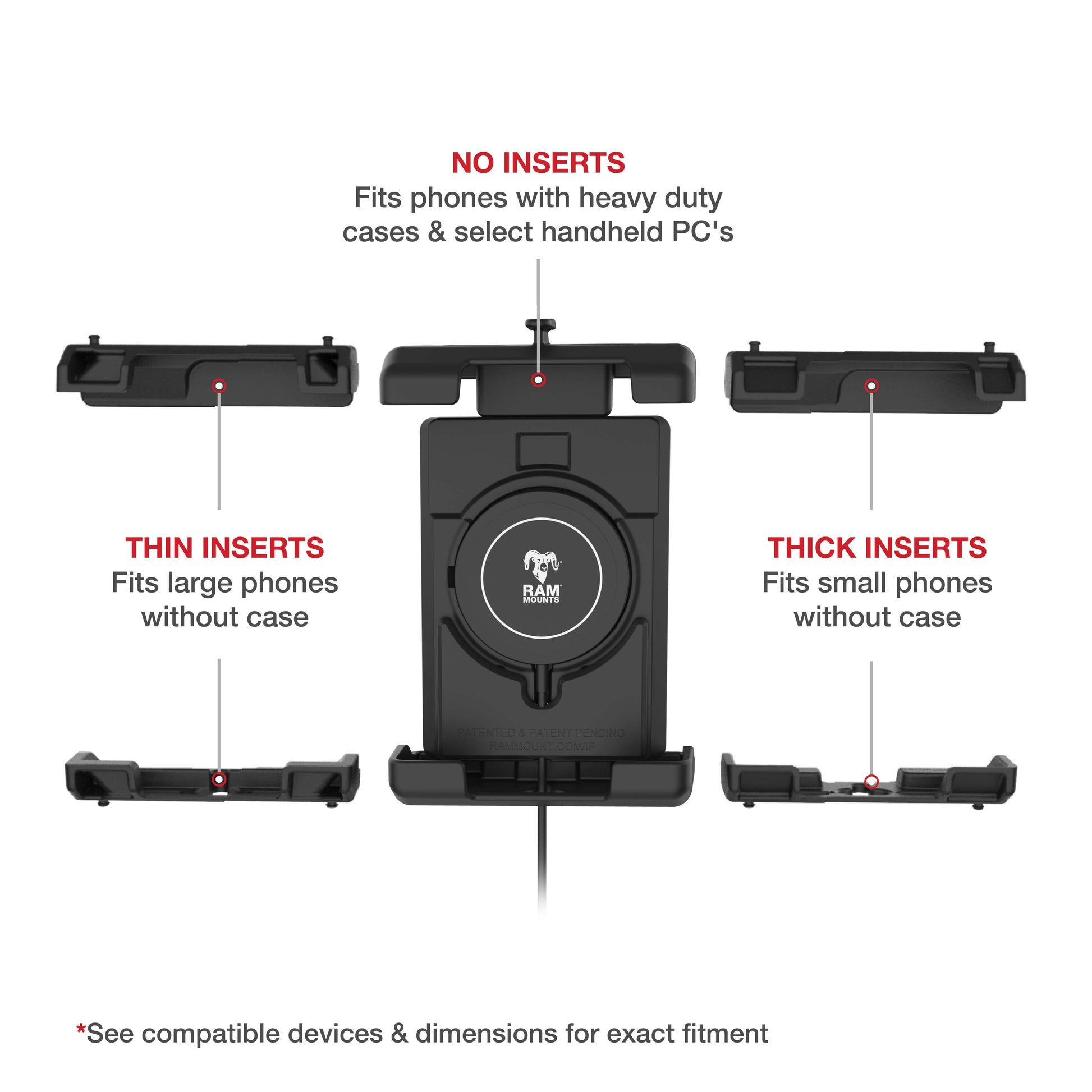 RAM® Quick-Grip™ Pro XL with Ball & Qi2 15W Wireless Charger (RAM-HOL-PD7B-W2MU)