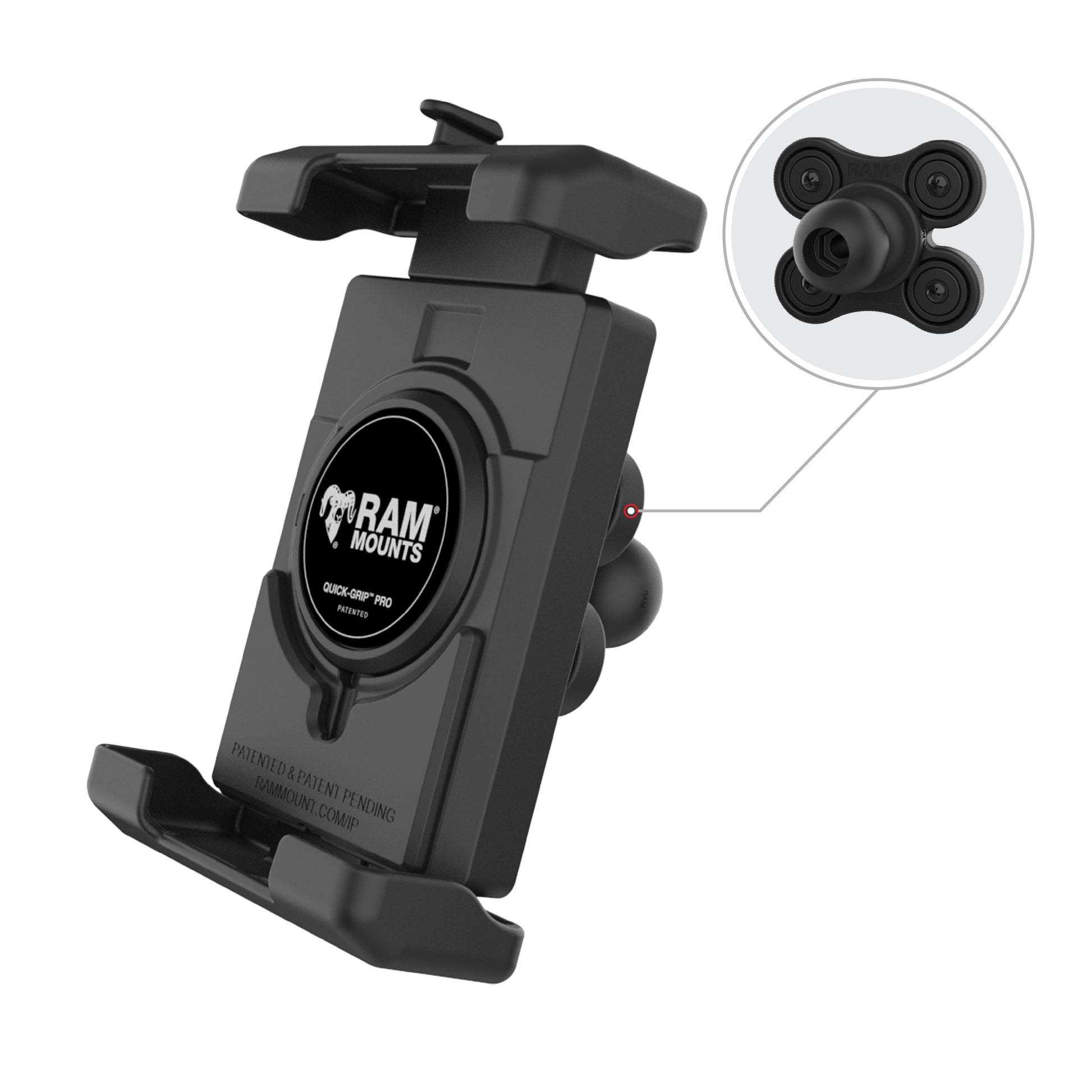 RAM® Quick-Grip™ Pro XL Phone Holder with Ball & Vibration Damper (RAM-HOL-PD7BVU)