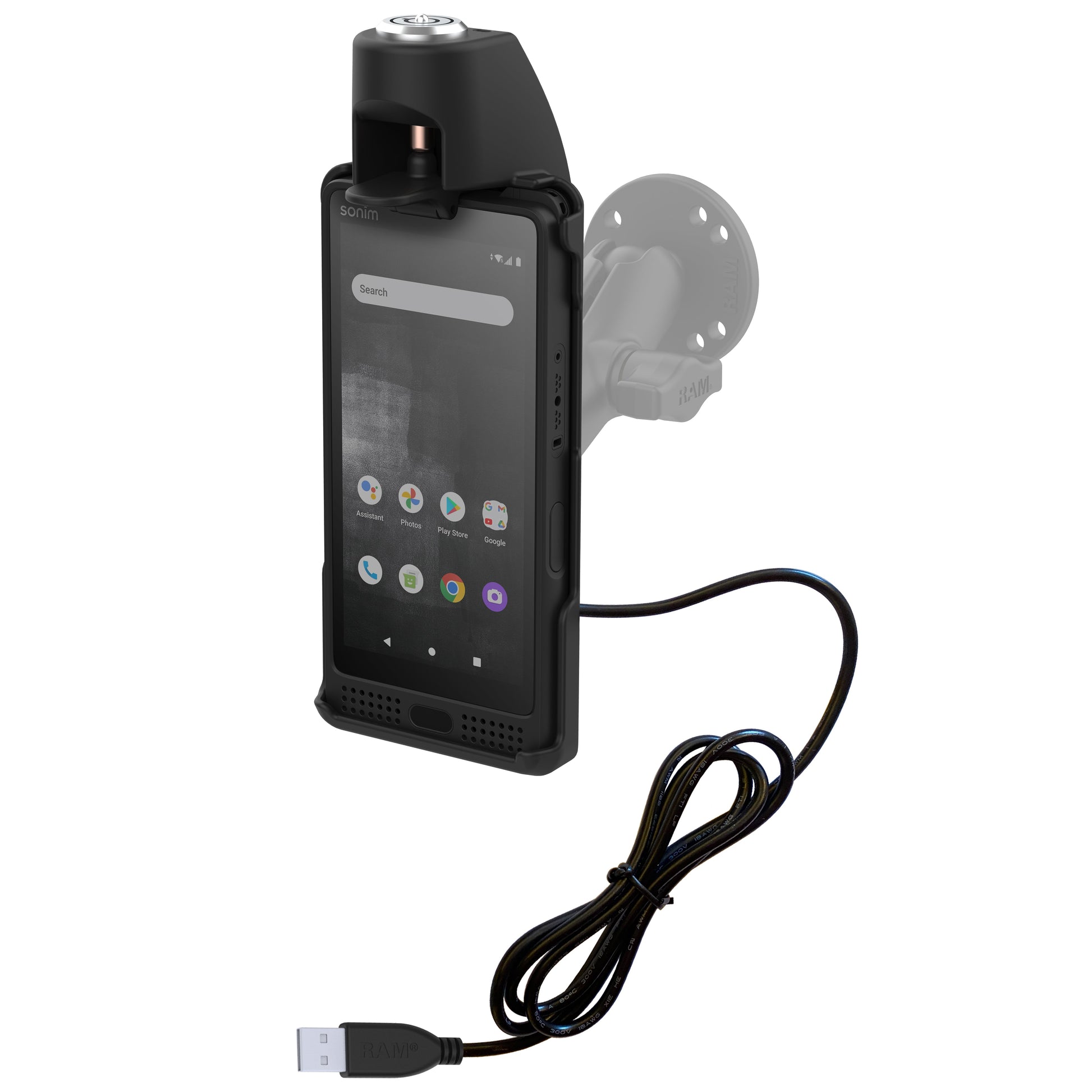 RAM® EZ-Roll'r™ Powered Locking Dock for Sonim XP10 (RAM-HOL-SNM4PLU)