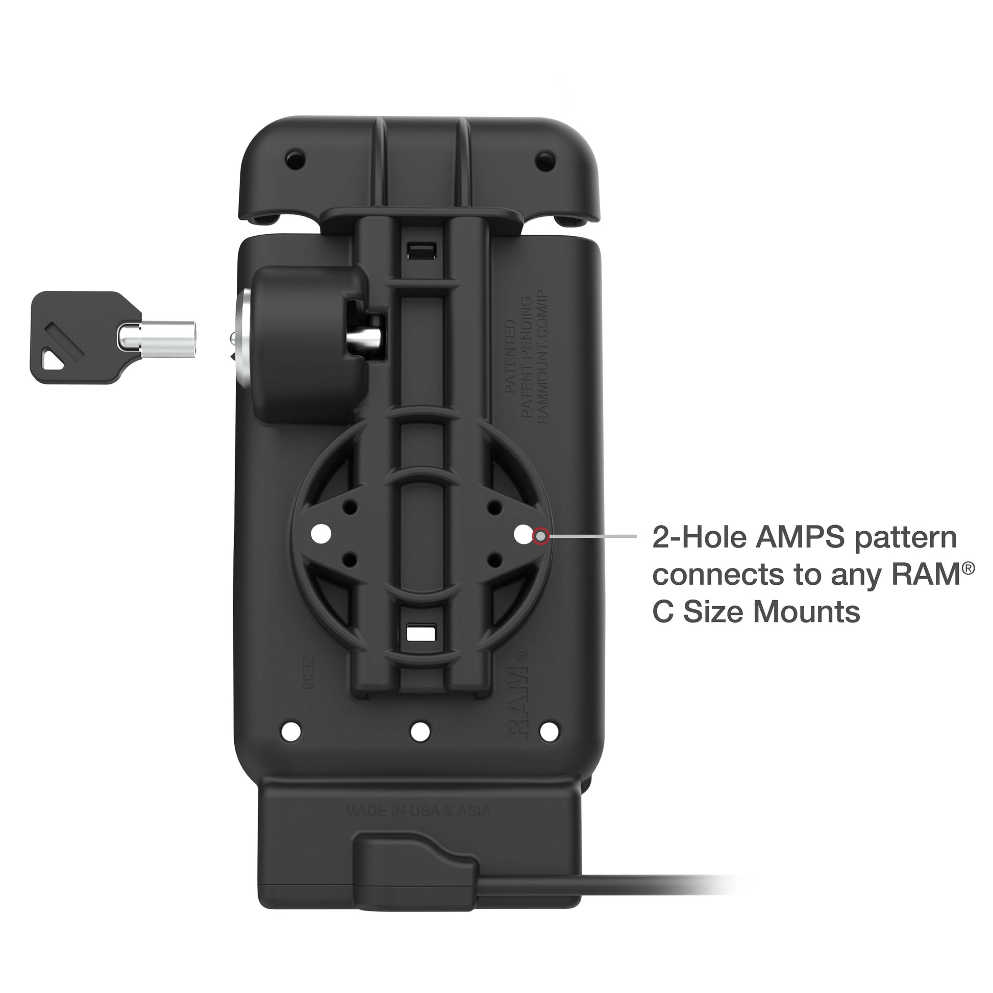 RAM® Locking Vehicle Dock for XCover7 Pro & 6 Pro with Case / RAM® Skin™ (RAM-HOL-V15-SAM84CPLU)