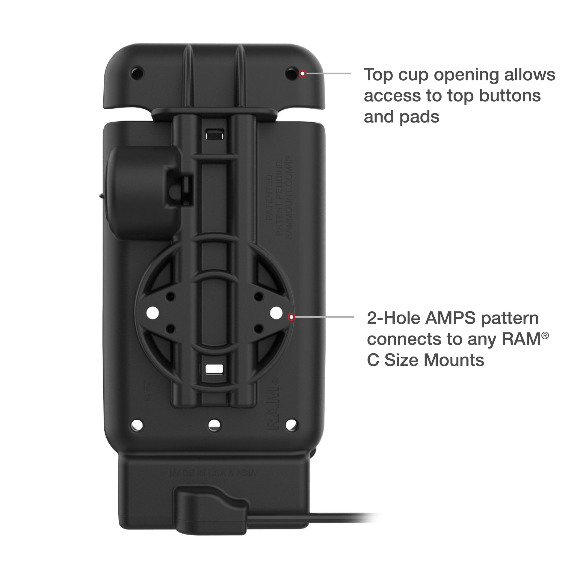 RAM® Powered Vehicle Dock for Zebra EM45 (RAM-HOL-V15-ZE38PU)