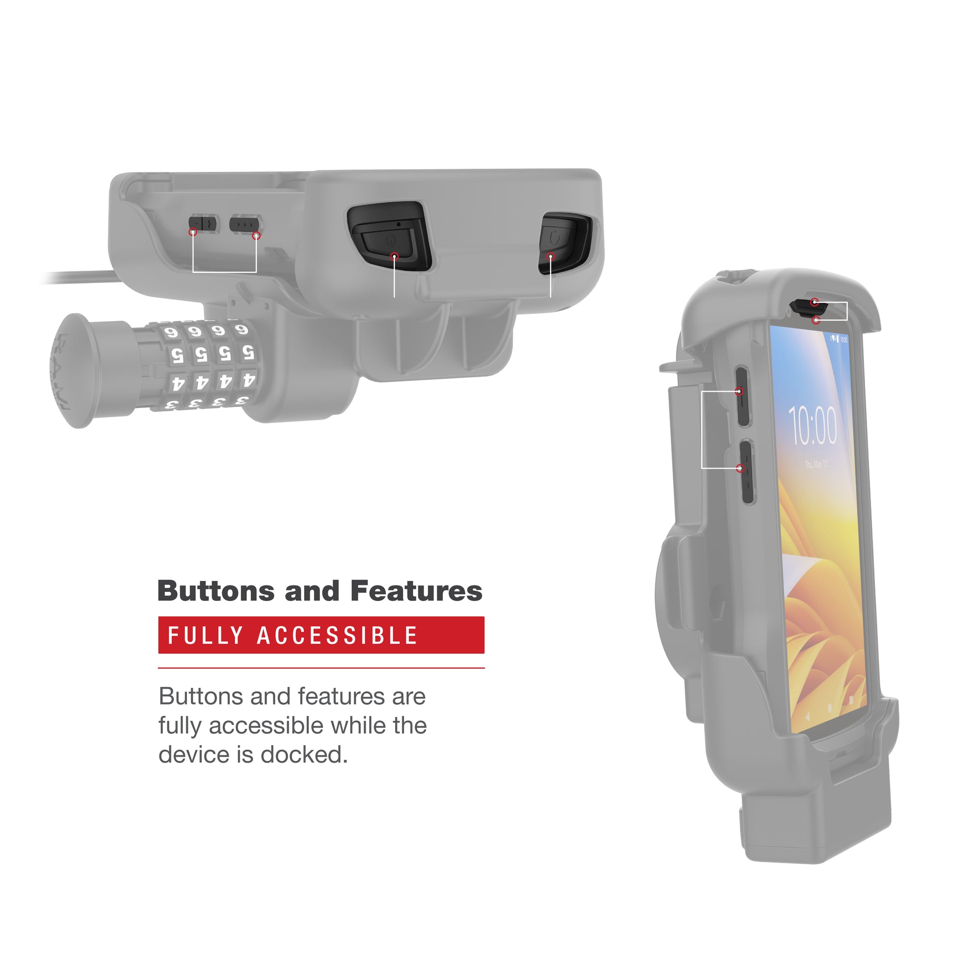 RAM® Combo-Locking Form-Fit Powered Dock for Zebra TC53 & TC58 (RAM-HOL-ZE17CL-2U)