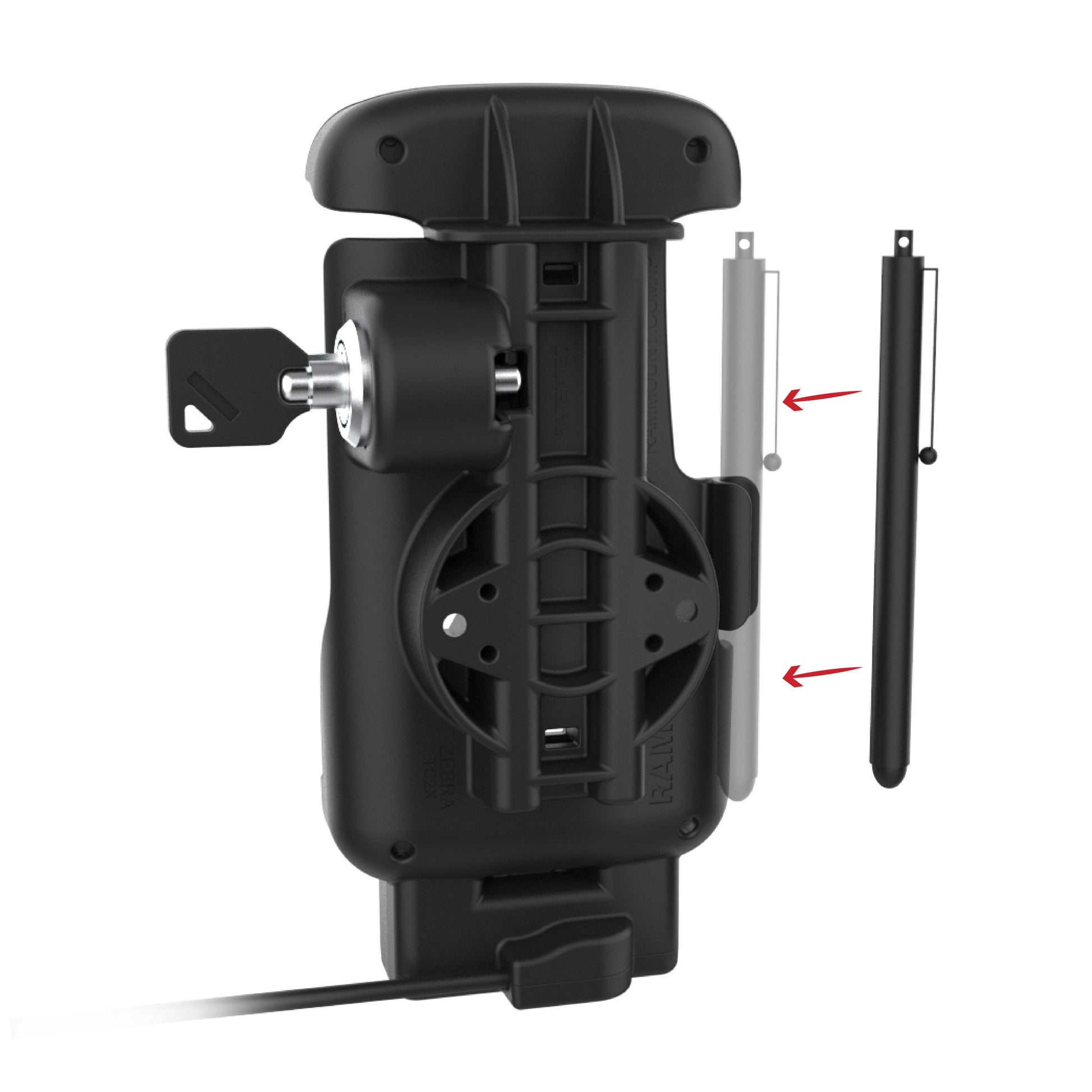 RAM® Locking Form-Fit USB-C Dock for Zebra TC22 & TC27 without Boot (RAM-HOL-ZE24L-C-1U)