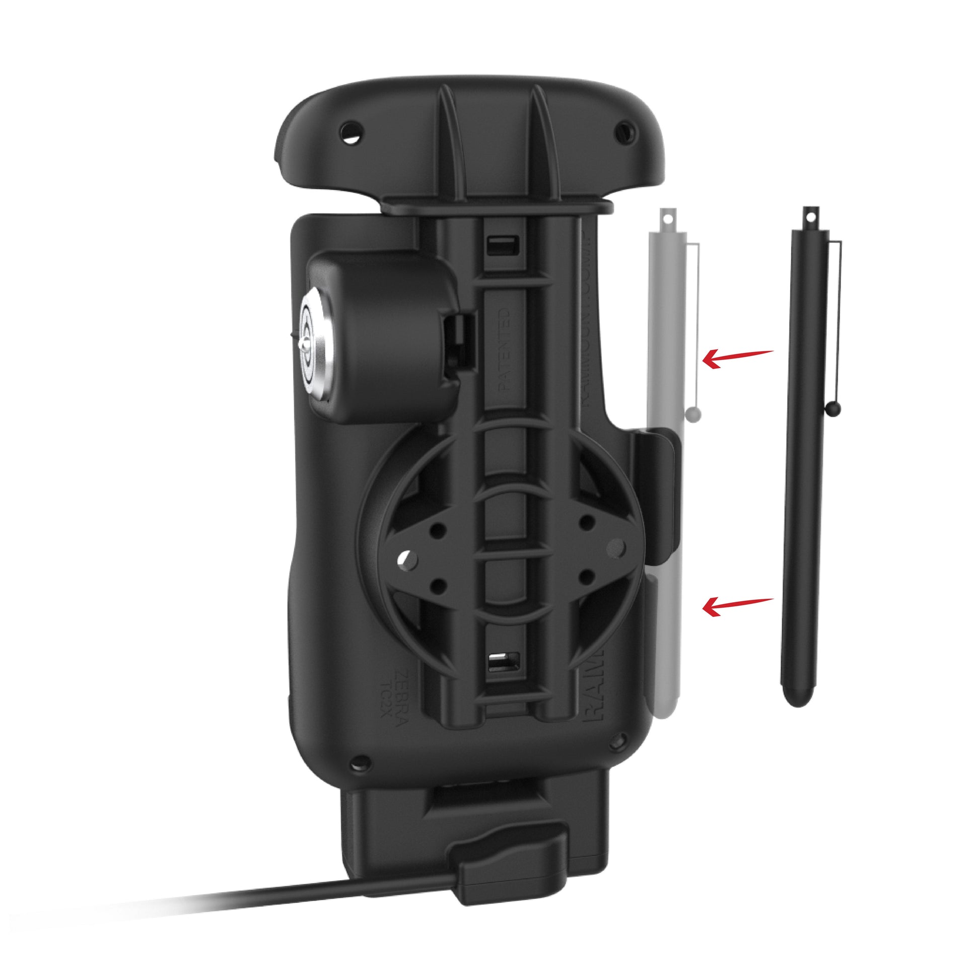RAM® Locking USB-C Powered Dock for Zebra TC22 & TC27 with Boot (RAM-HOL-ZE24L-CU)