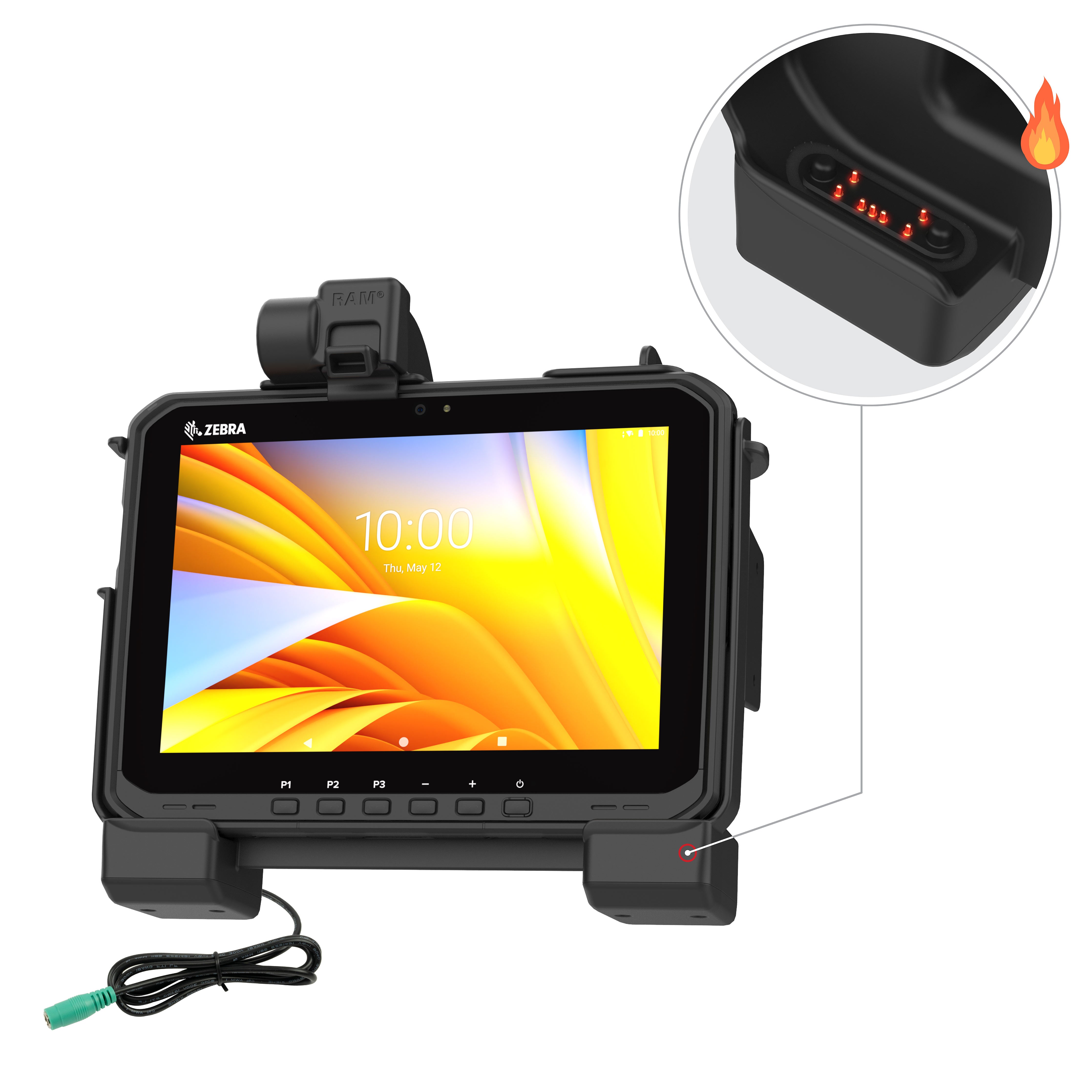 RAM® Powered Dock for Zebra ET6x - Heated Pins | Strike