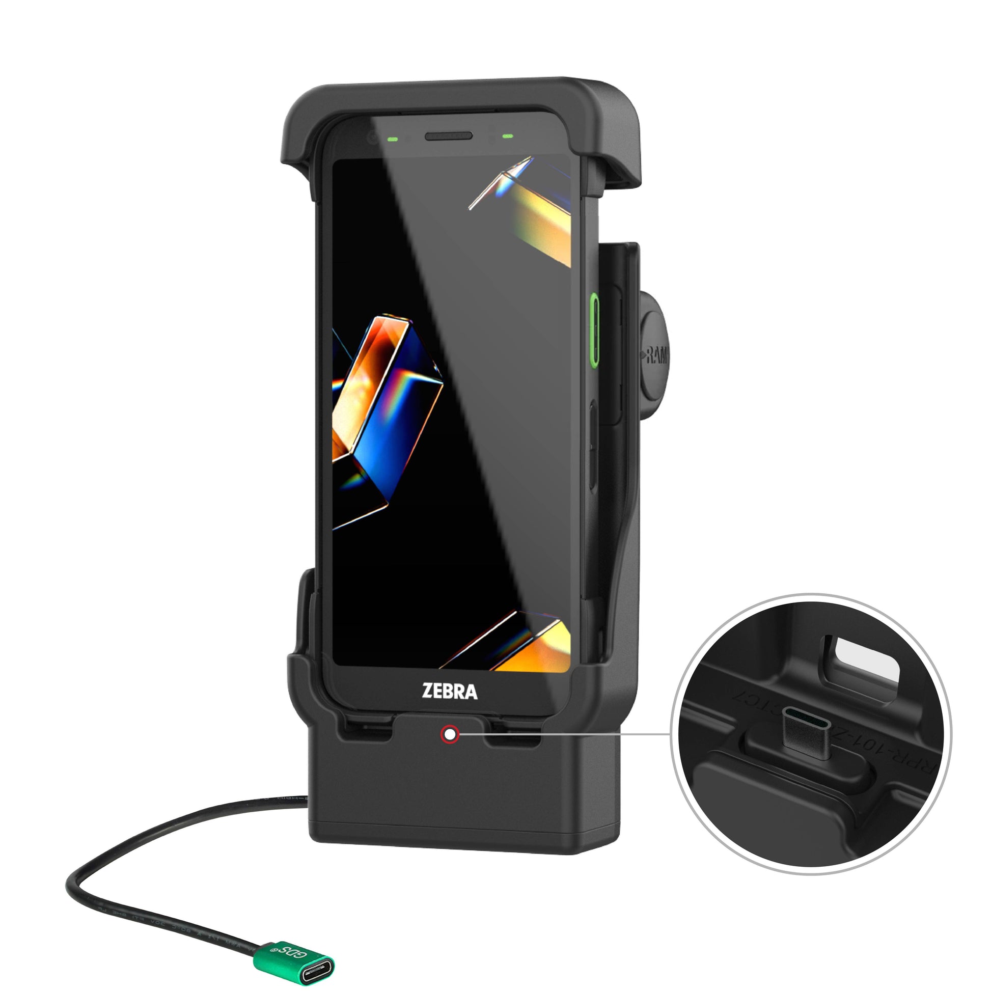 RAM® Powered Dock with USB-C for Zebra TC701 (RAM-HOL-ZE41C-1U)