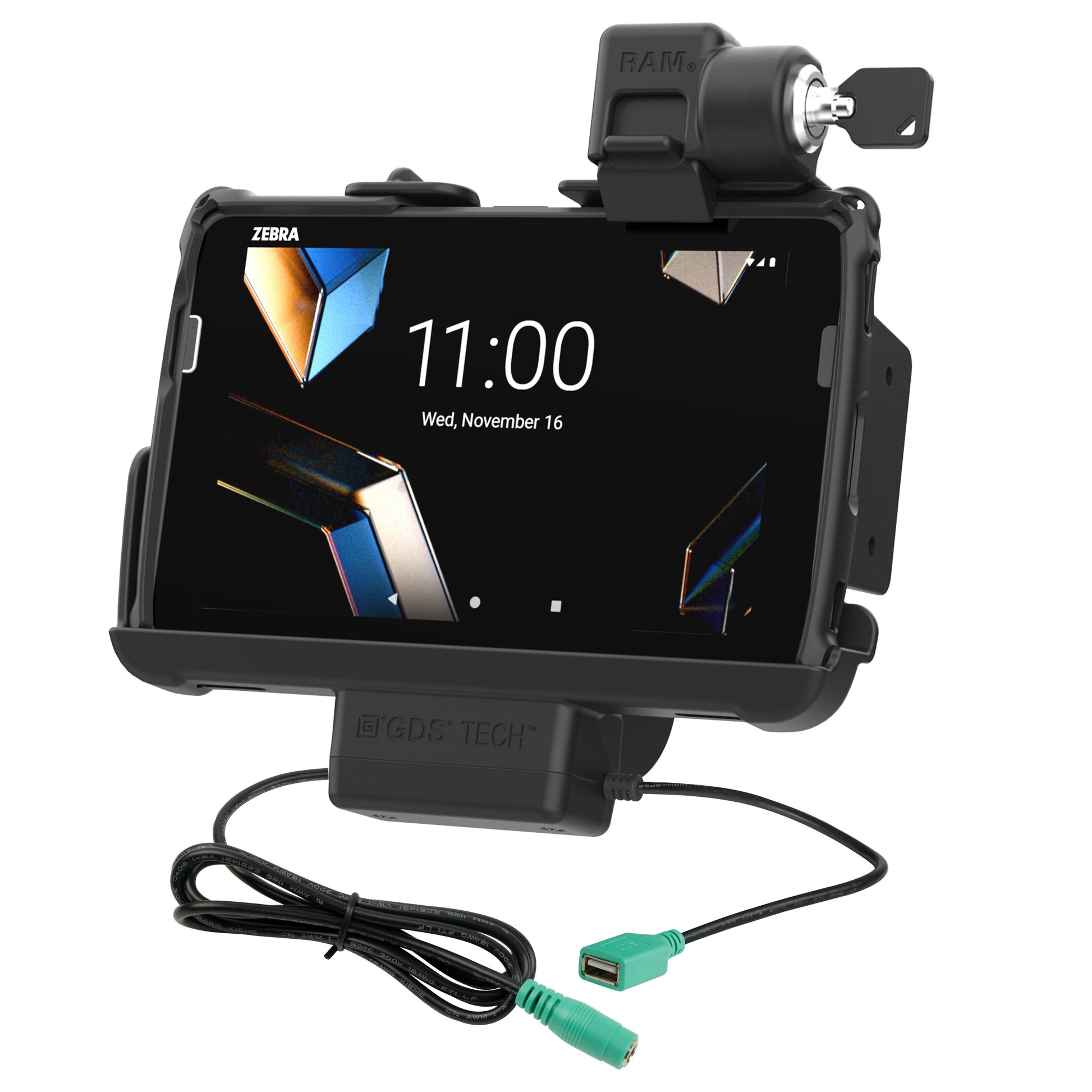Locking RAM® Tough-Dock™ Power + Data for Zebra ET401 8" (RAM-HOL-ZE44PDLU)