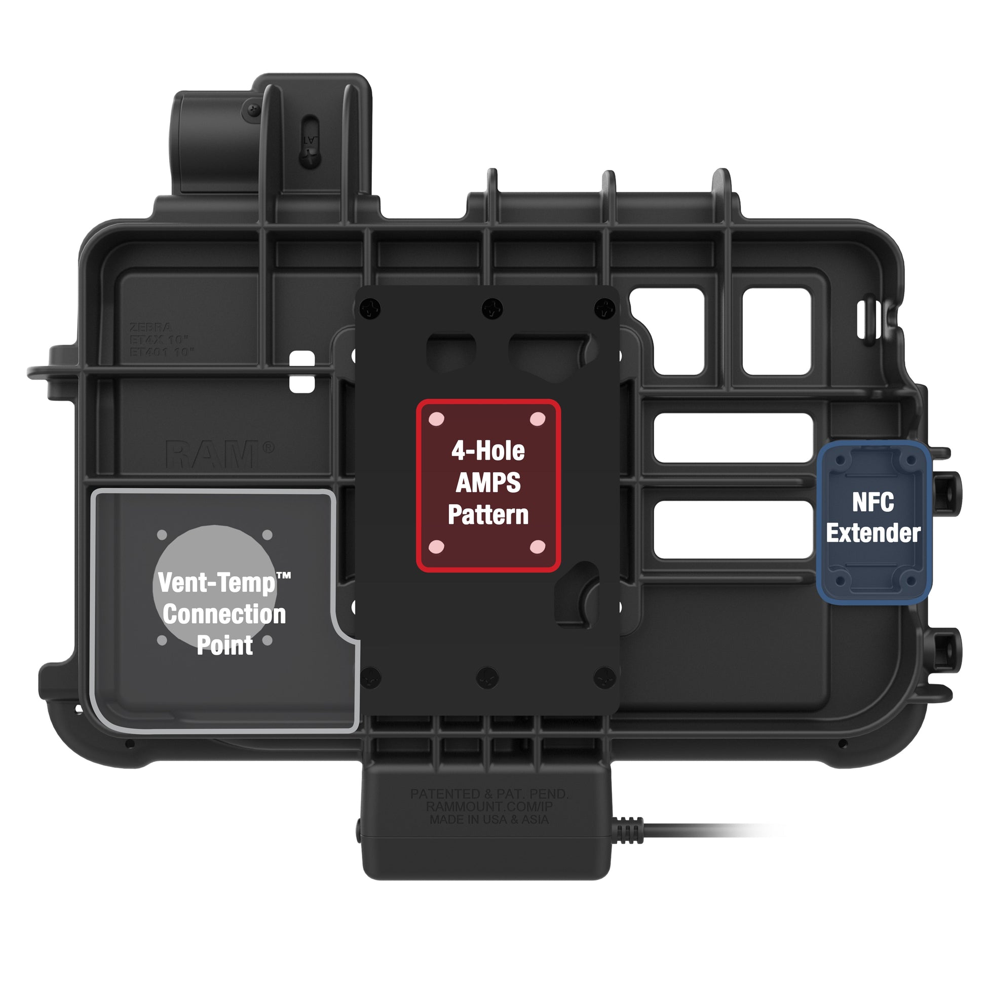 RAM® Thin-Dock™ for Zebra ET401 & ET4x 10" (RAM-HOL-ZE47PU)