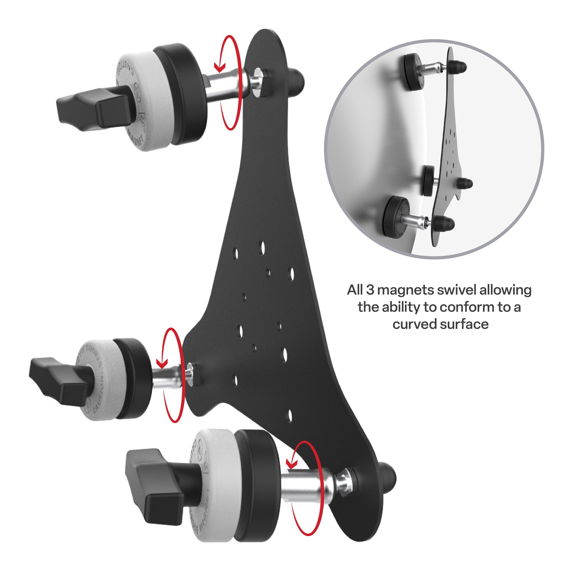 RAM® Tough-Mag™ 48MM 3-Point Pivoting Magnetic Mounting Base (RAM-MAG48-3-PIV1U)