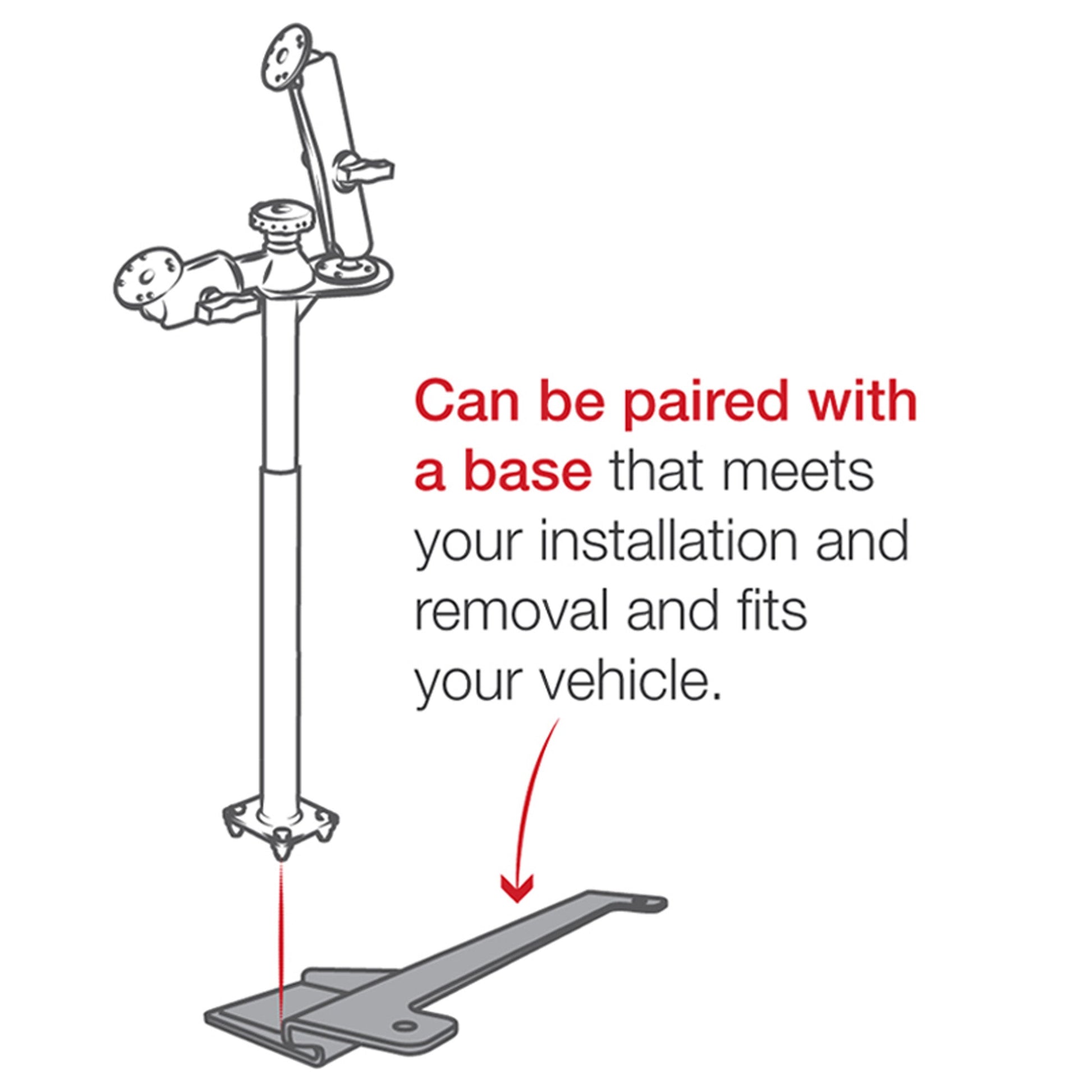 RAM® Tele-Pole™ with 12"� & 18"� Poles and Double Ball Mount (RAM-VP-SW2F-1218)