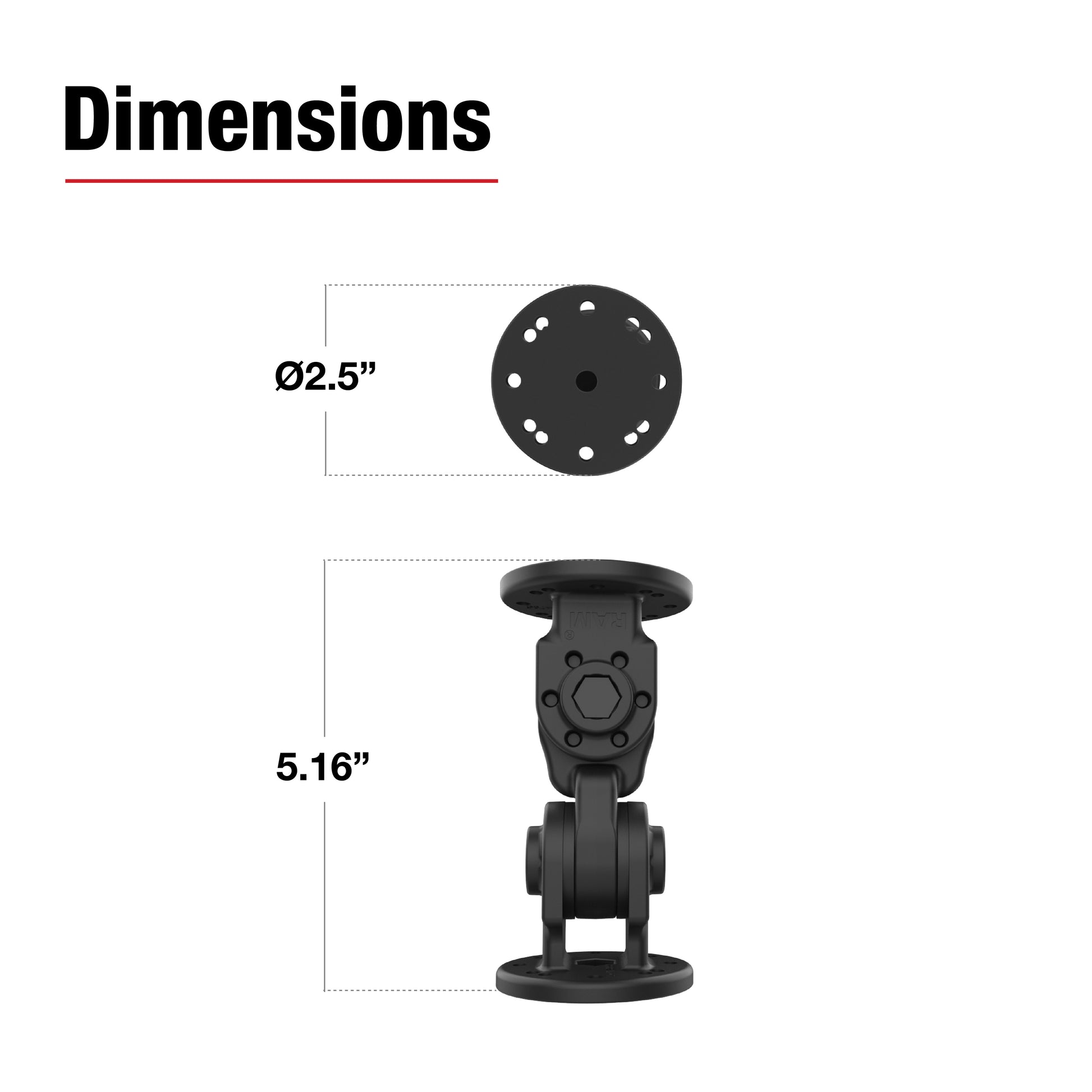 RAM® Dual 90-Degree Pivot Mount (RAP-101-PV4-2P-NKU)
