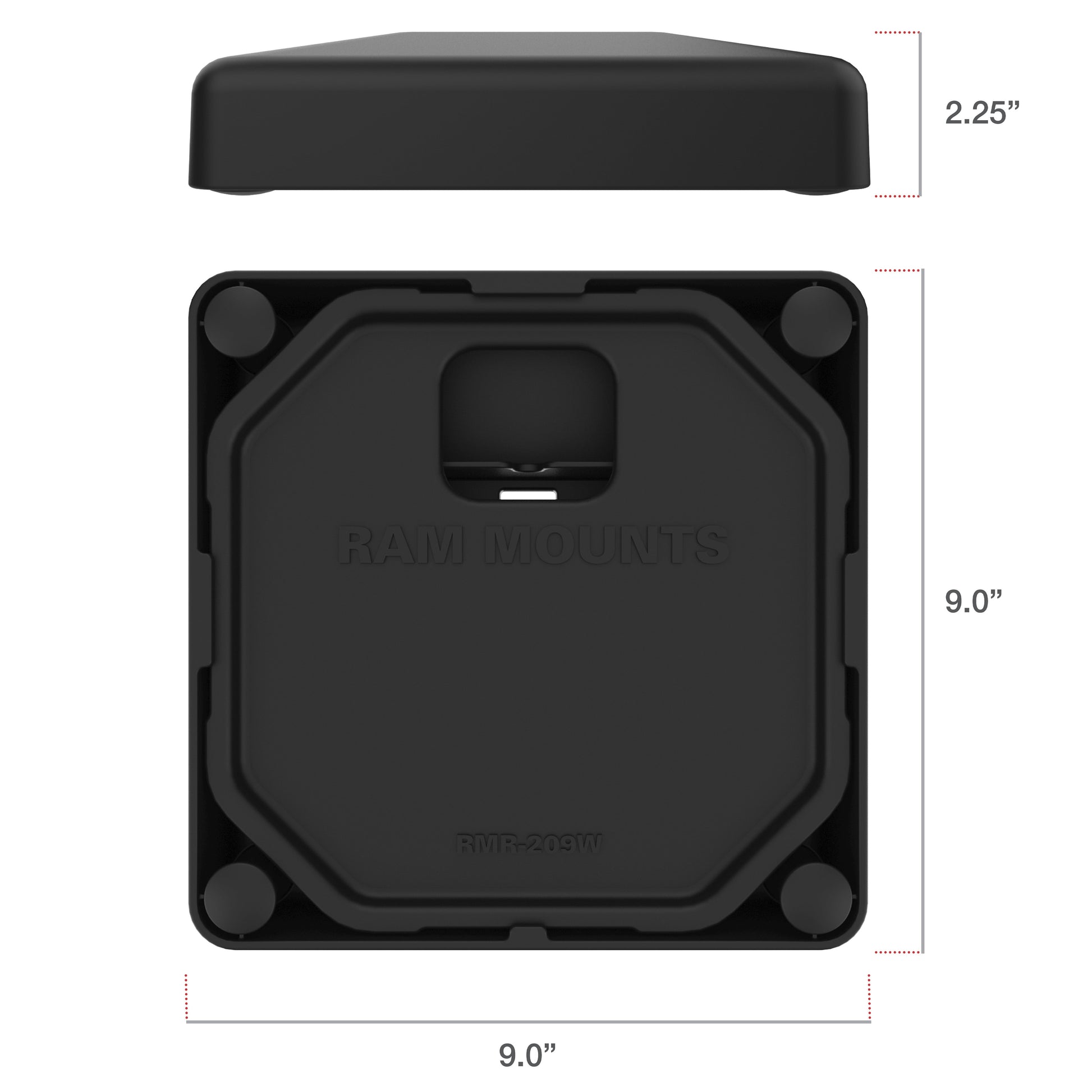 RAM® Weighted Platform Base with 4-Hole Pattern for GDS® Pedestal Docks (RAP-251-2U)