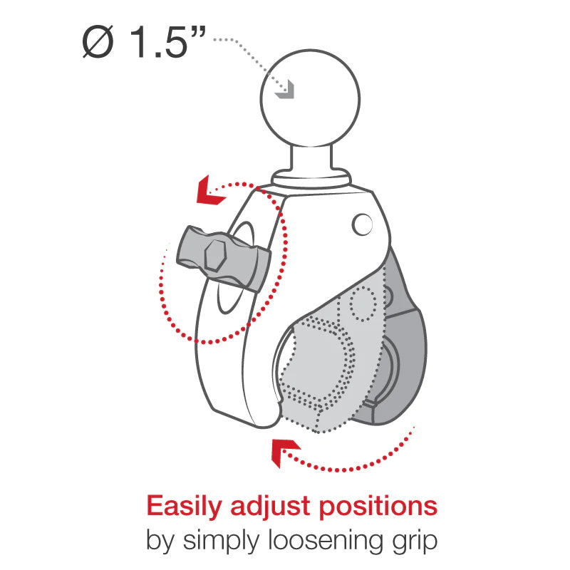 RAM Small Tough-Claw™ with 1.5" Rubber Ball (RAP-400U)