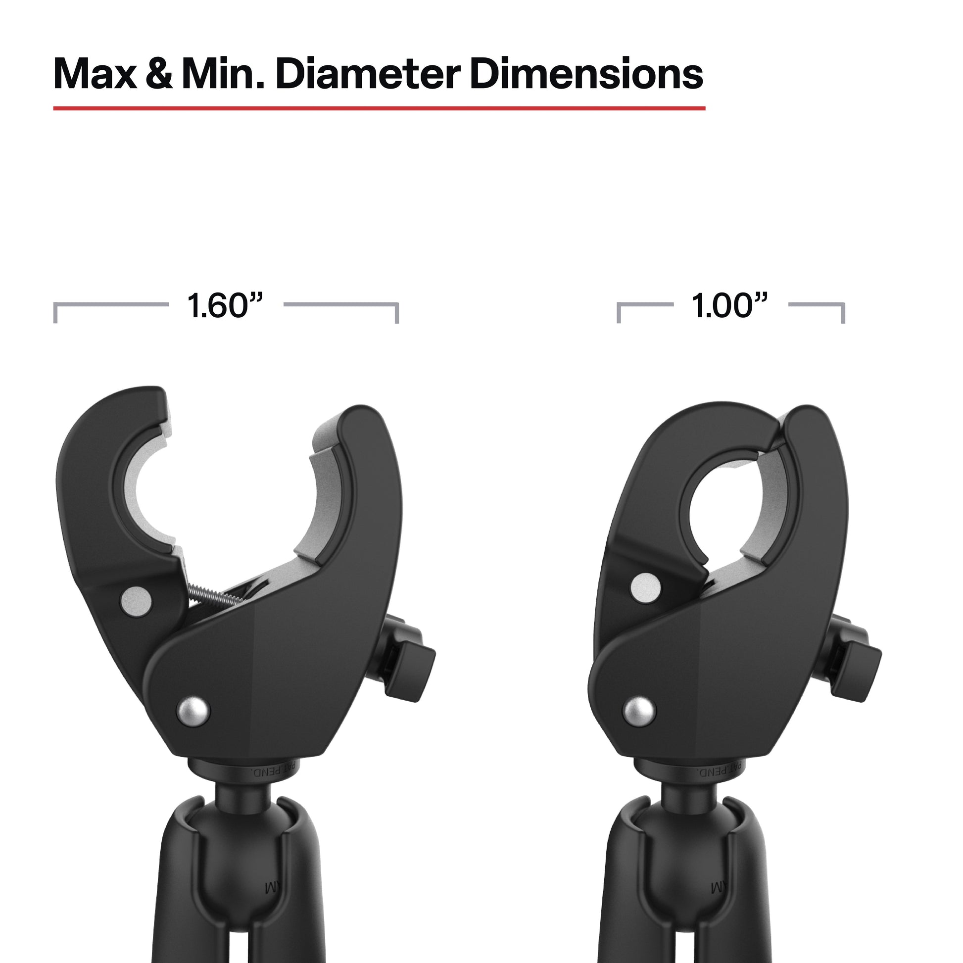 RAM® Trolling Motor Stabilizer with Tough-Claw™ 1"� - 1.6"� Clamp Bases (RAP-404-404U)