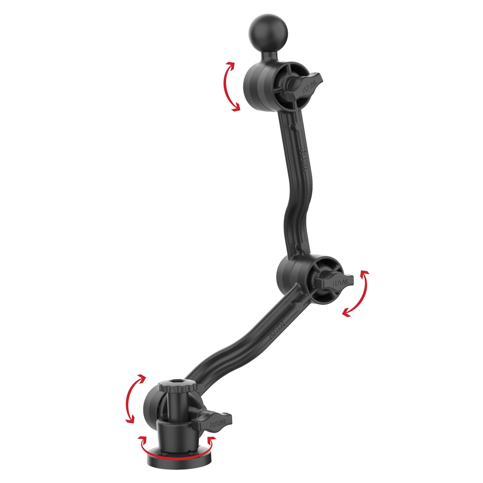 RAM® Composite Drill-Down Double Ratchet Arm with Ball (RAP-411D-114-PA2-BGU)